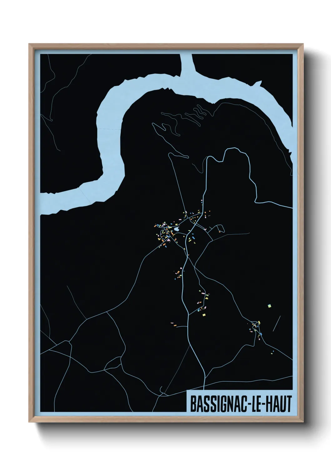 Une affiche de carte sur Bassignac-le-Haut