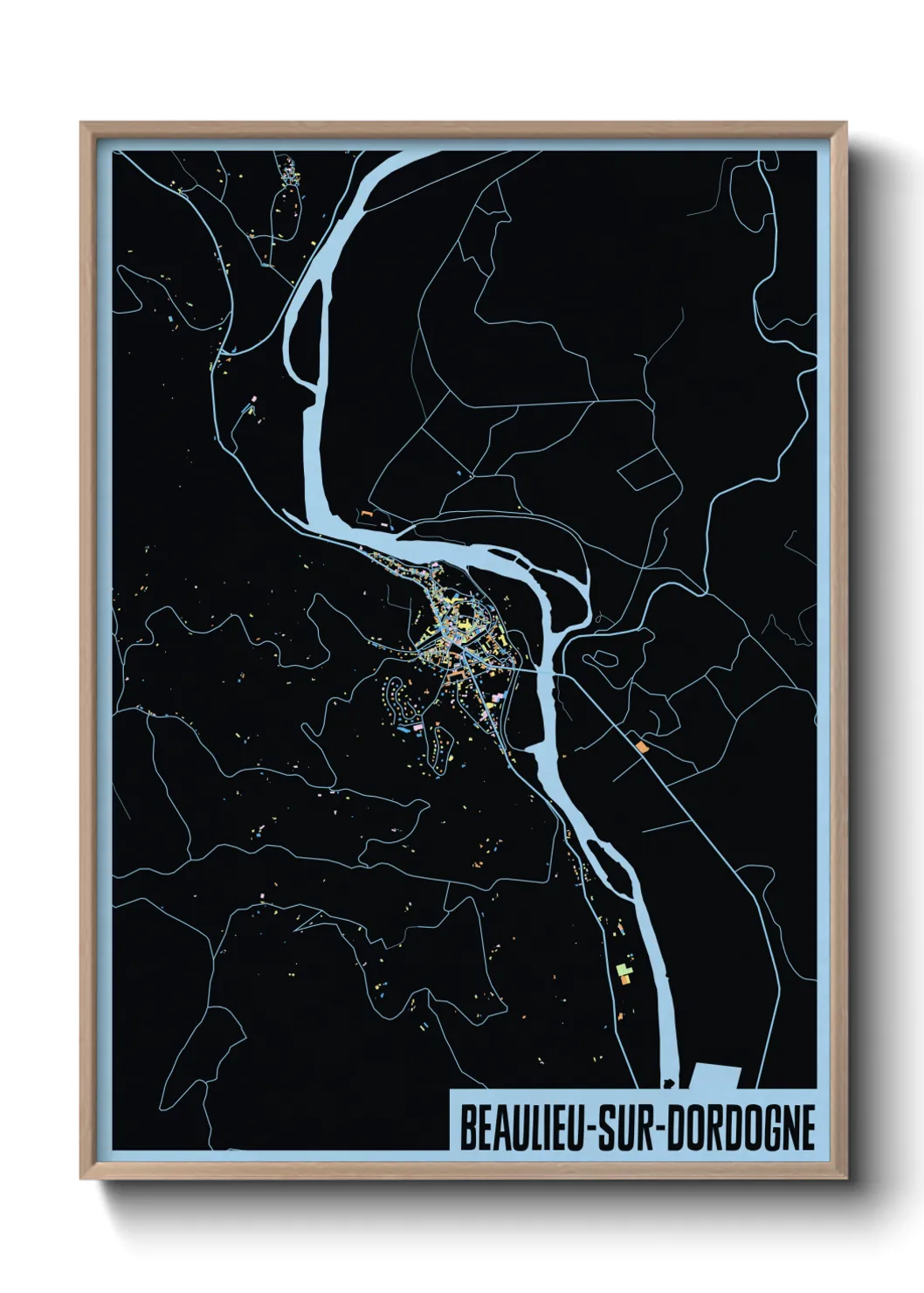 Une affiche de carte sur Beaulieu-sur-Dordogne