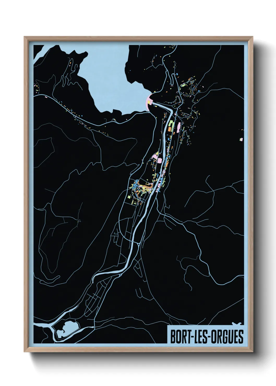 Une affiche de carte sur Bort-les-Orgues