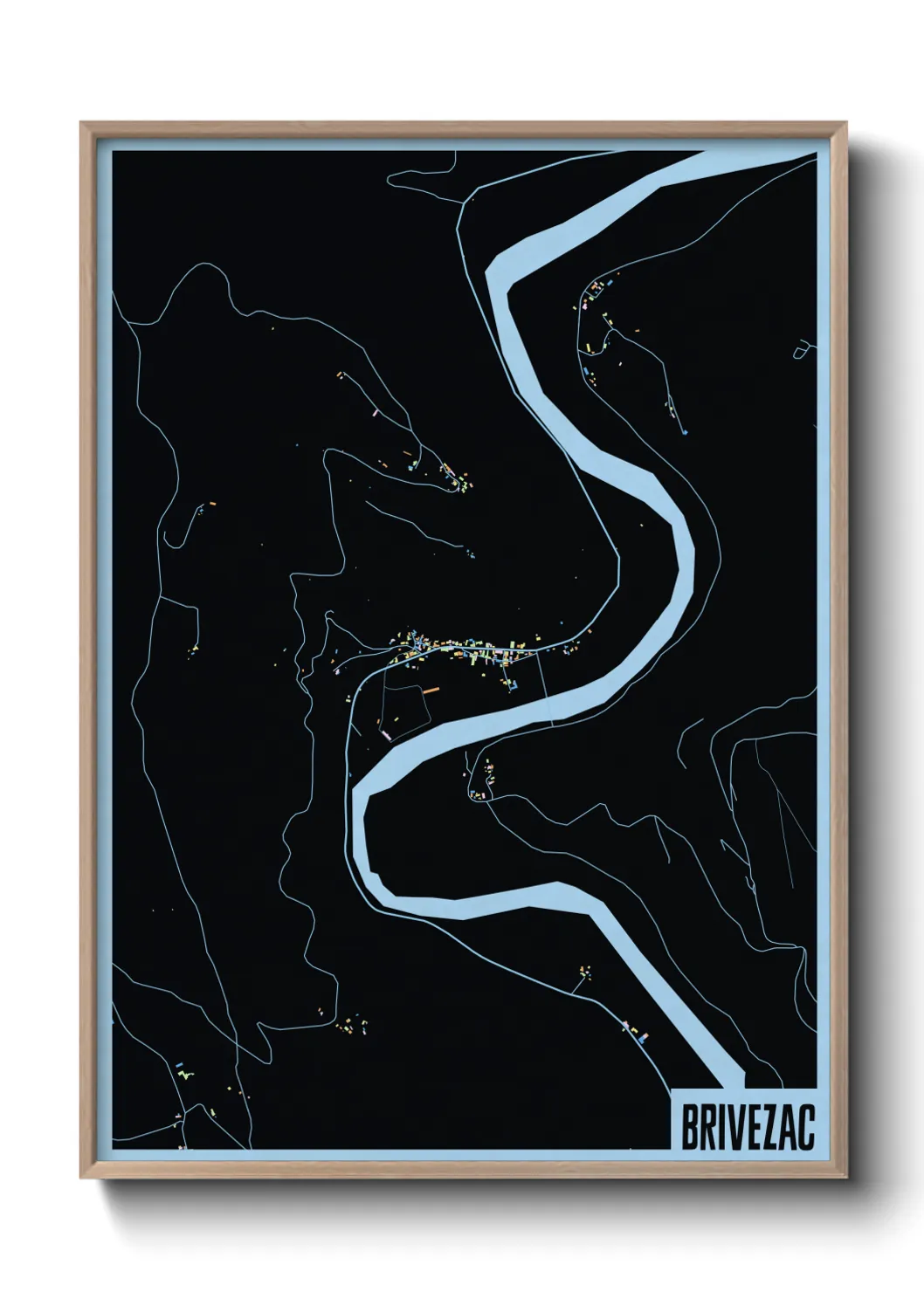 Une affiche de carte sur Brivezac