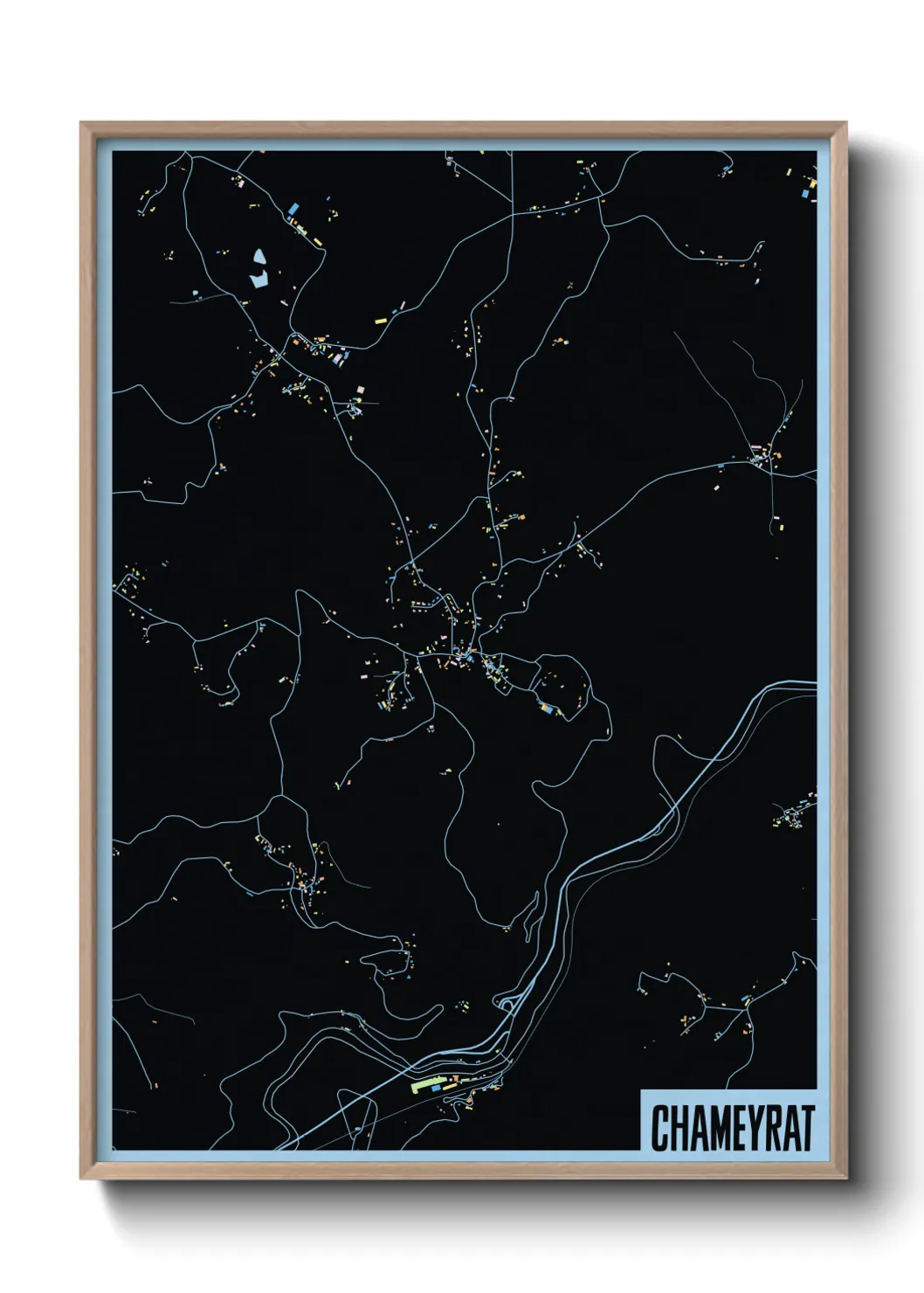 Une affiche de carte sur Chameyrat