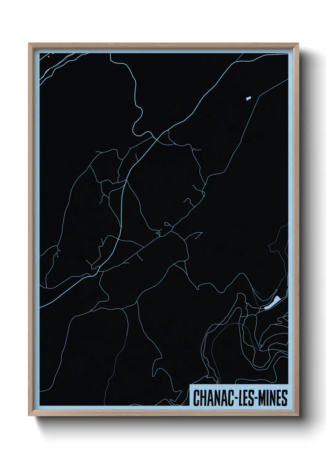 Une affiche de carte sur Chanac-les-Mines