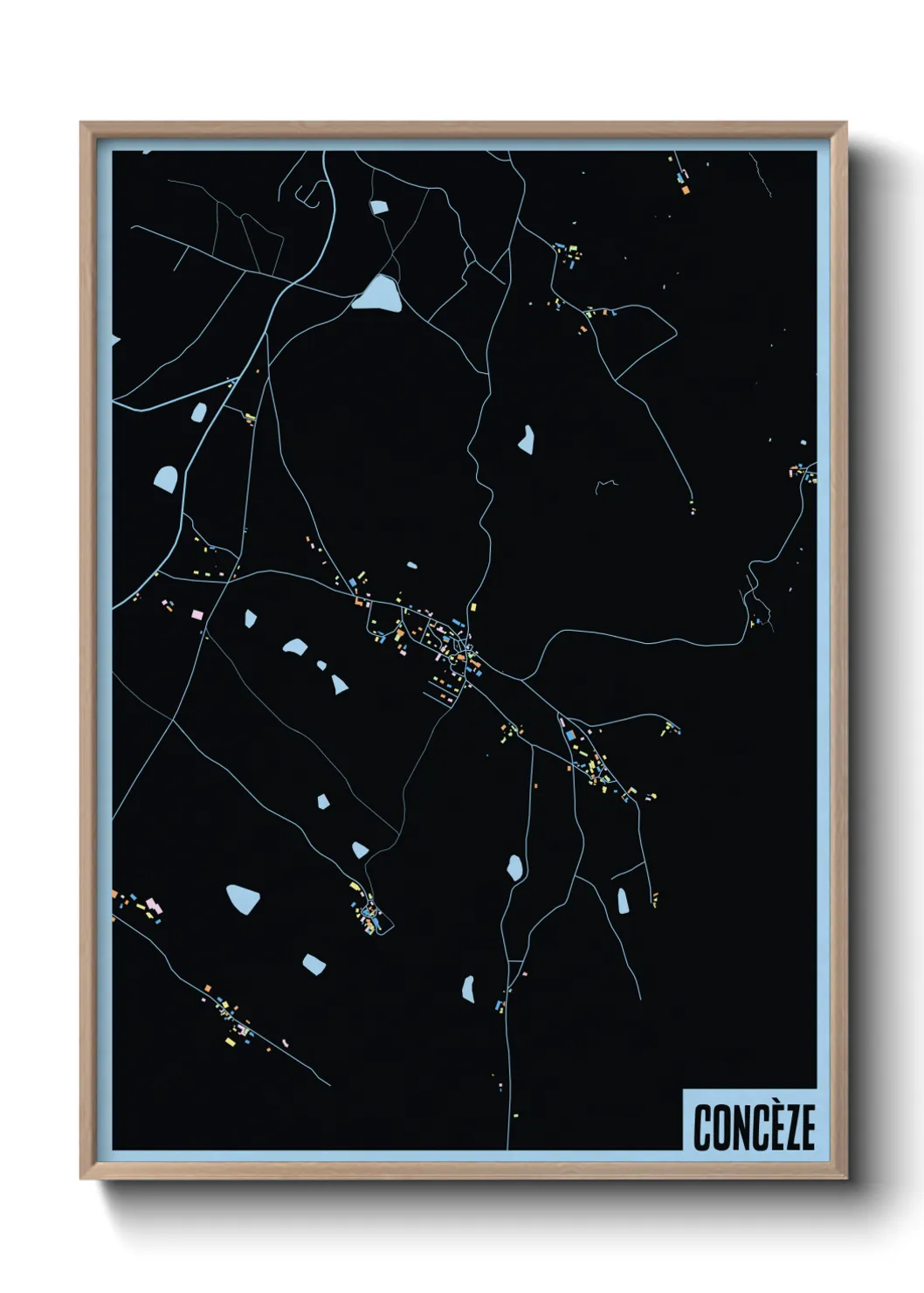 Une affiche de carte sur Concèze