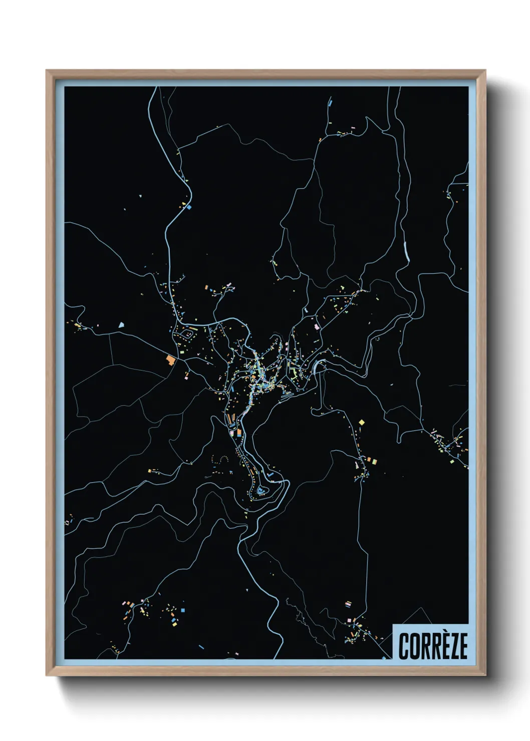 Une affiche de carte sur Corrèze