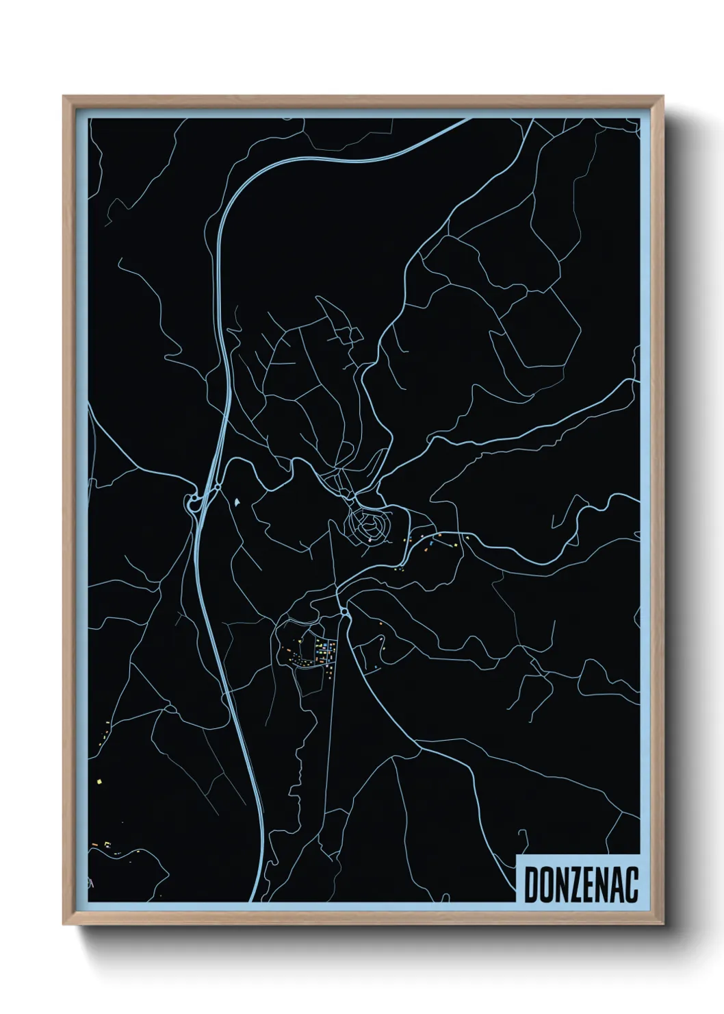 Une affiche de carte sur Donzenac