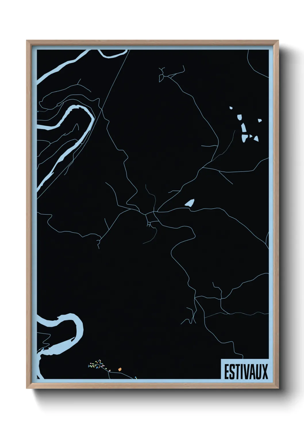 Une affiche de carte sur Estivaux