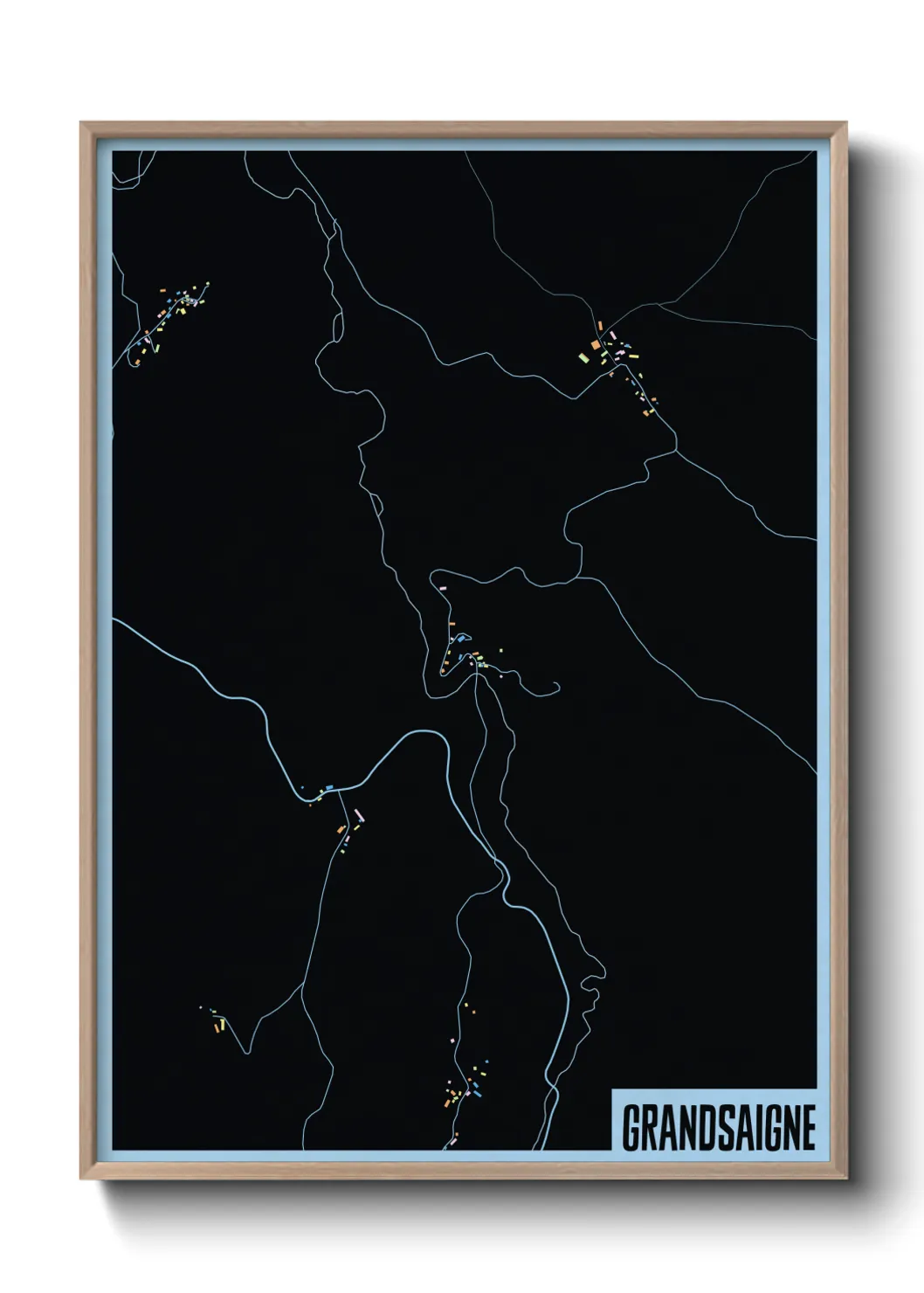 Une affiche de carte sur Grandsaigne