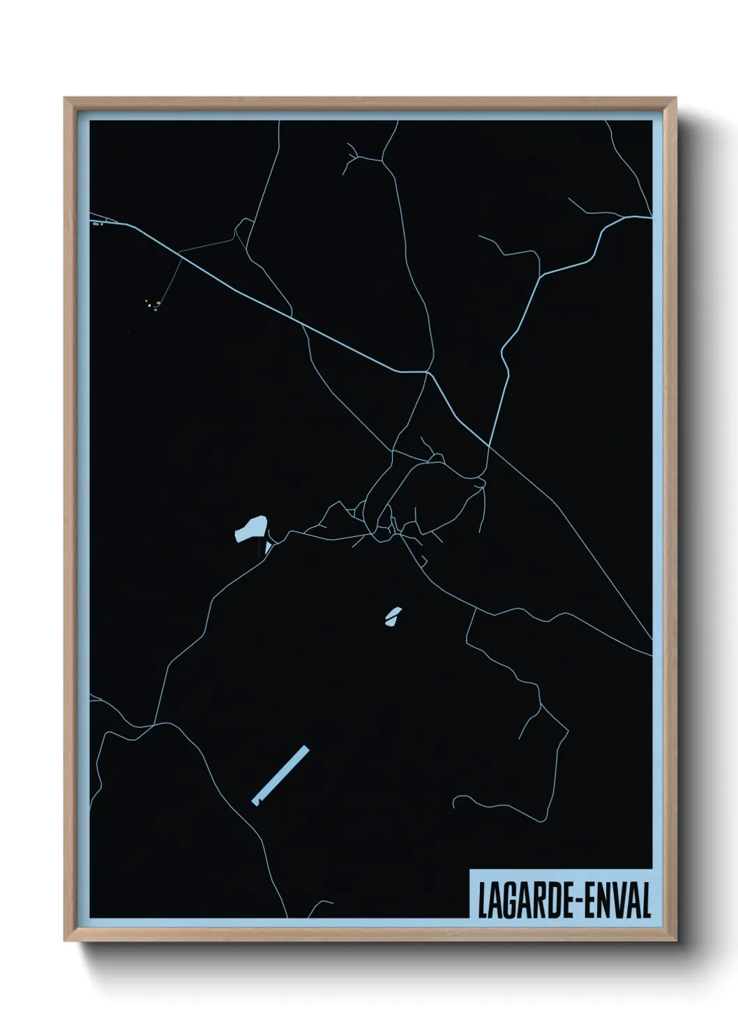 Une affiche de carte sur Lagarde-Enval