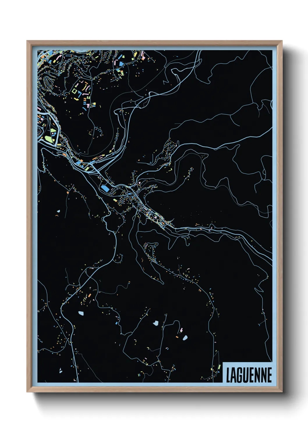 Une affiche de carte sur Laguenne