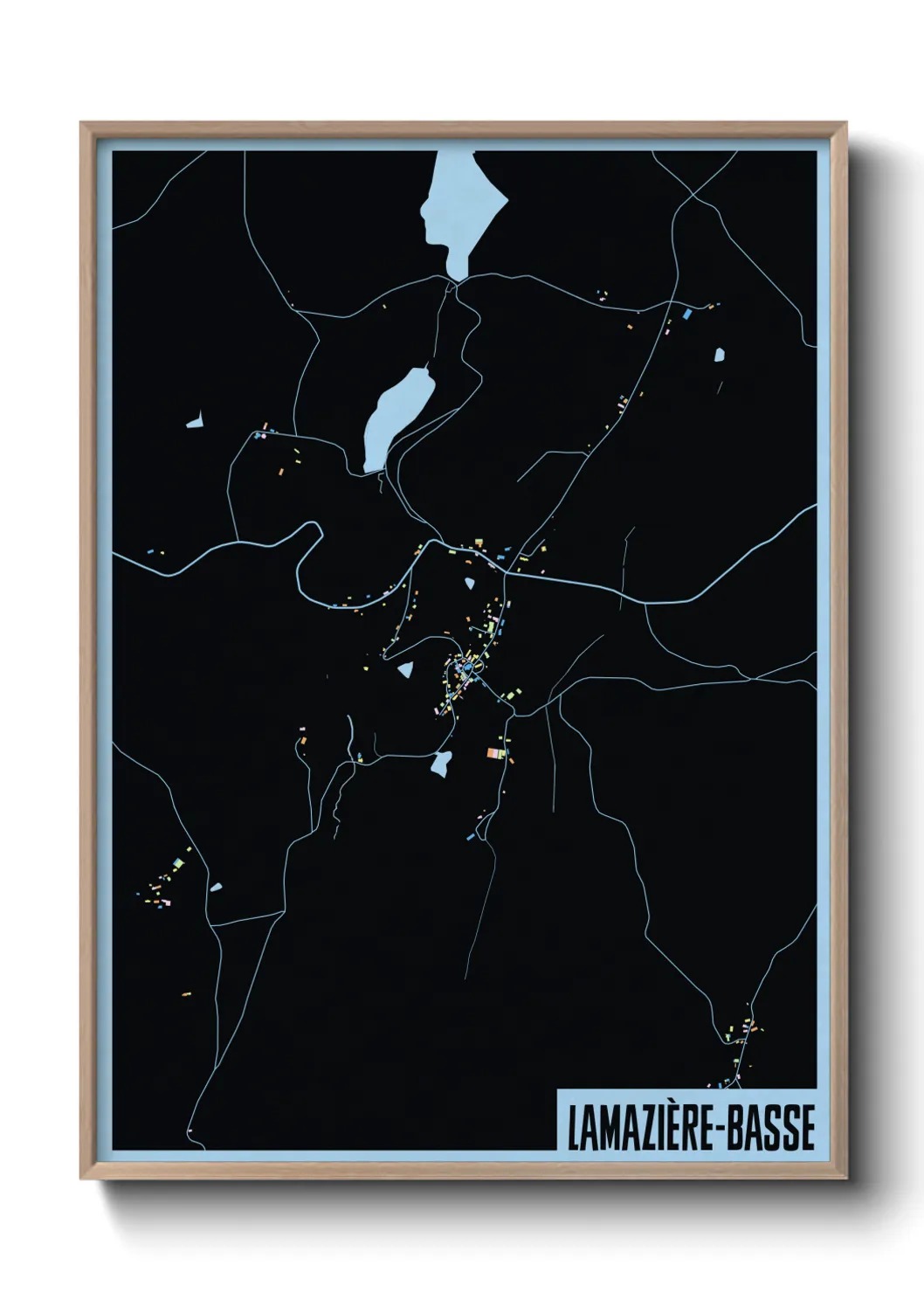 Une affiche de carte sur Lamazière-Basse