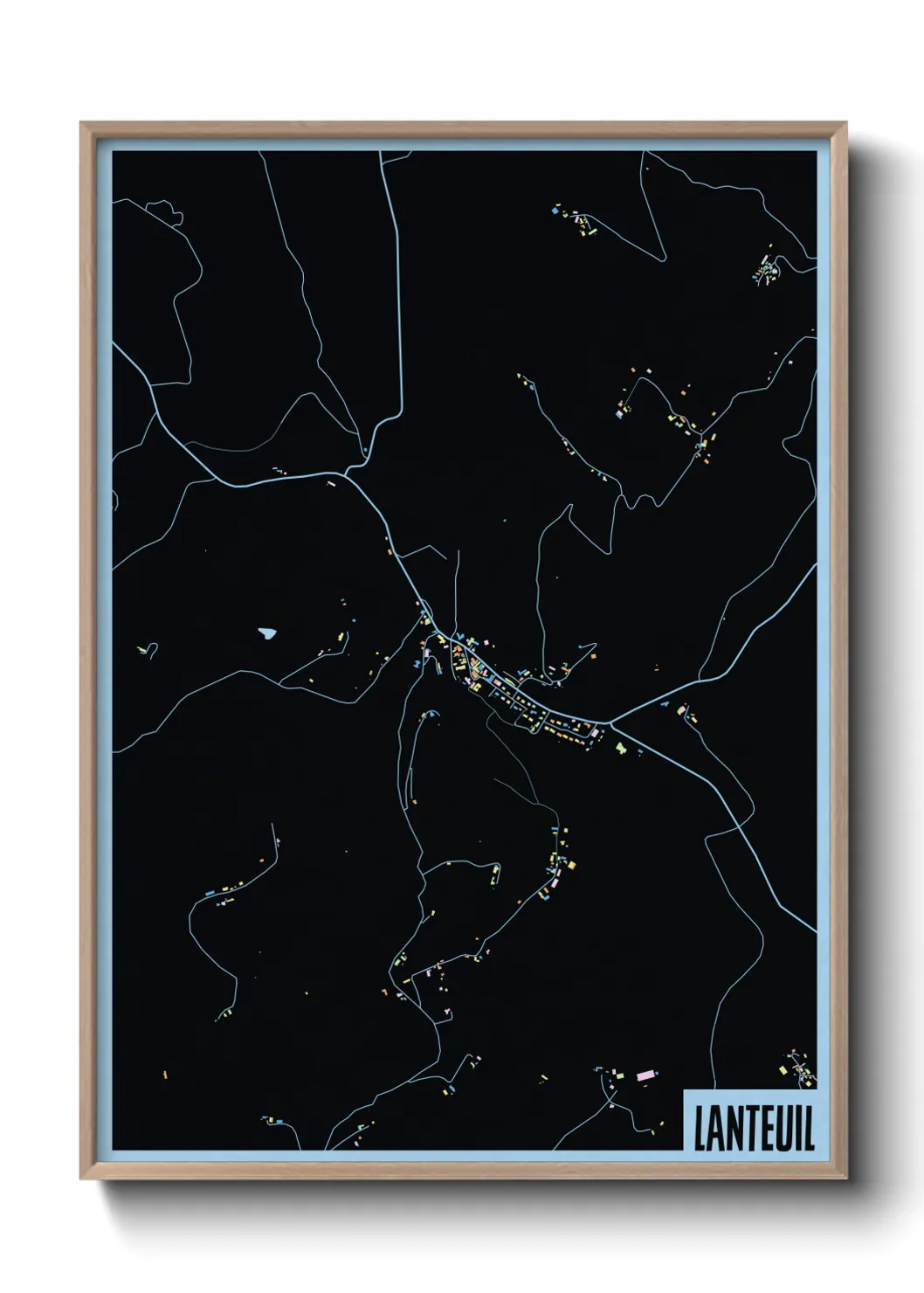 Une affiche de carte sur Lanteuil