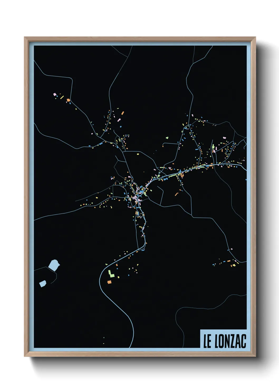 Une affiche de carte sur Le Lonzac