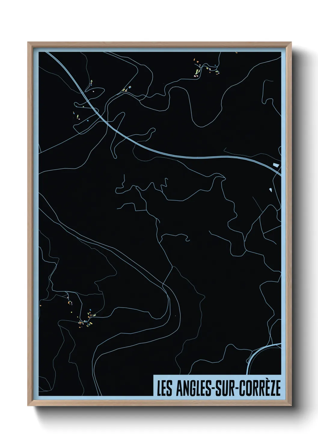 Une affiche de carte sur Les Angles-sur-Corrèze