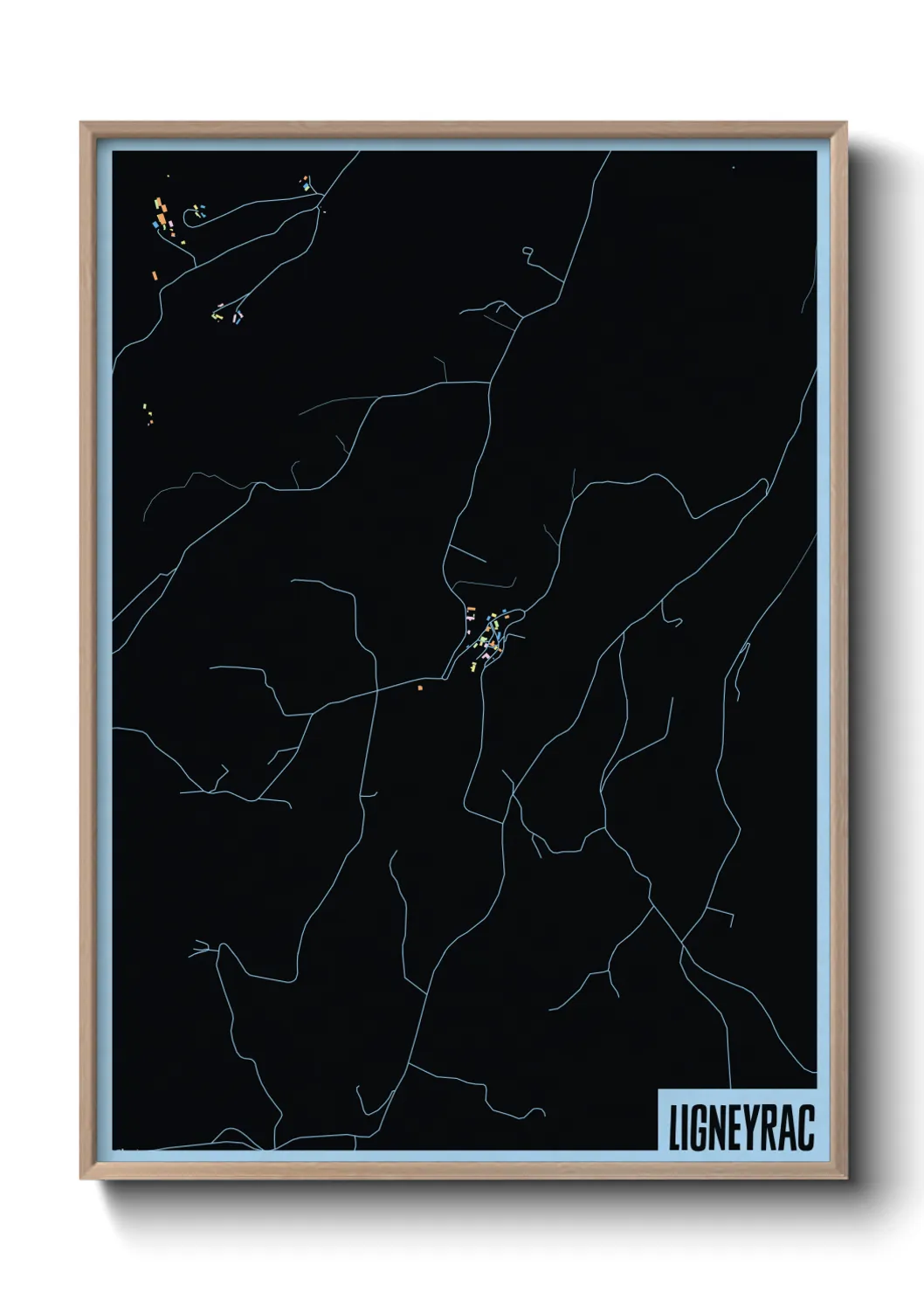 Une affiche de carte sur Ligneyrac