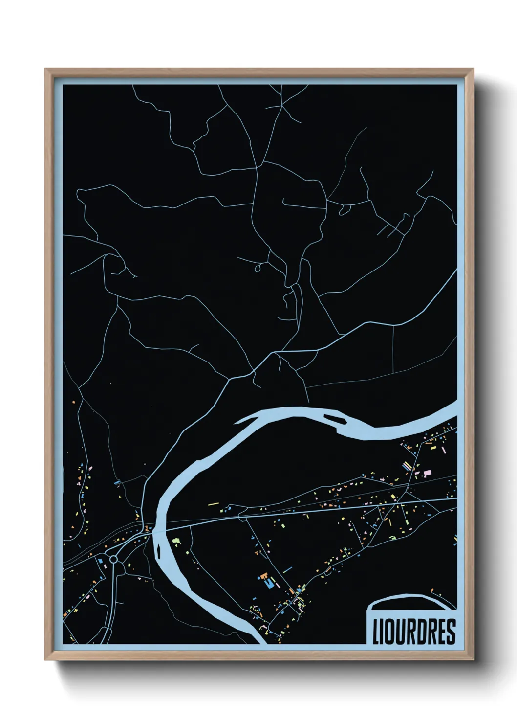 Une affiche de carte sur Liourdres