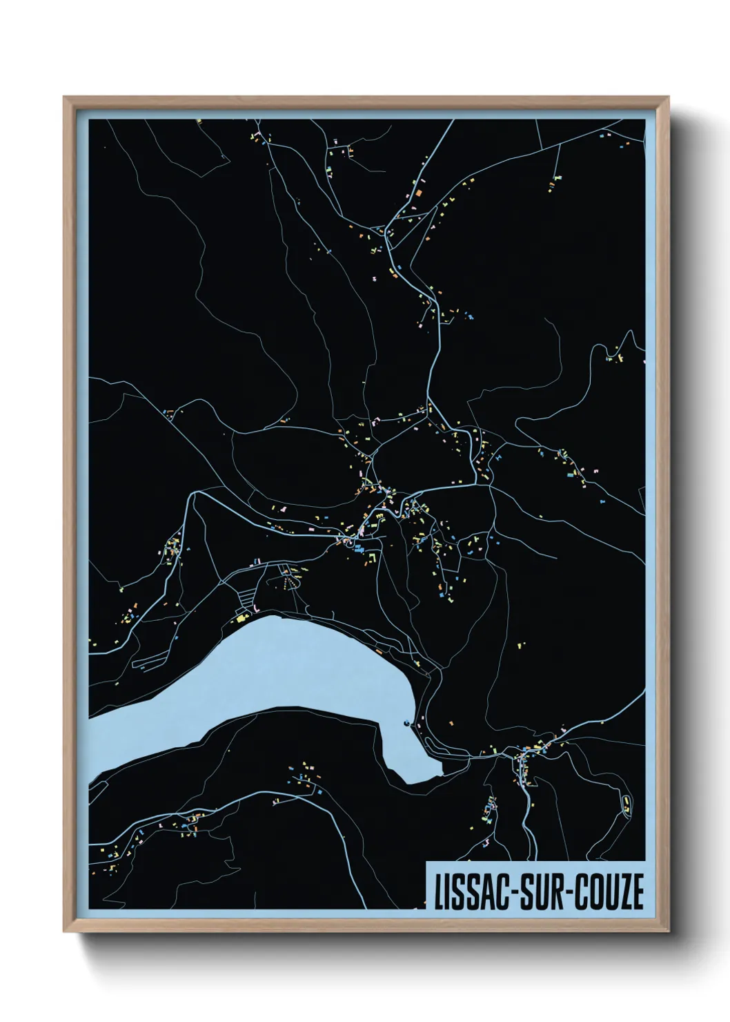 Une affiche de carte sur Lissac-sur-Couze