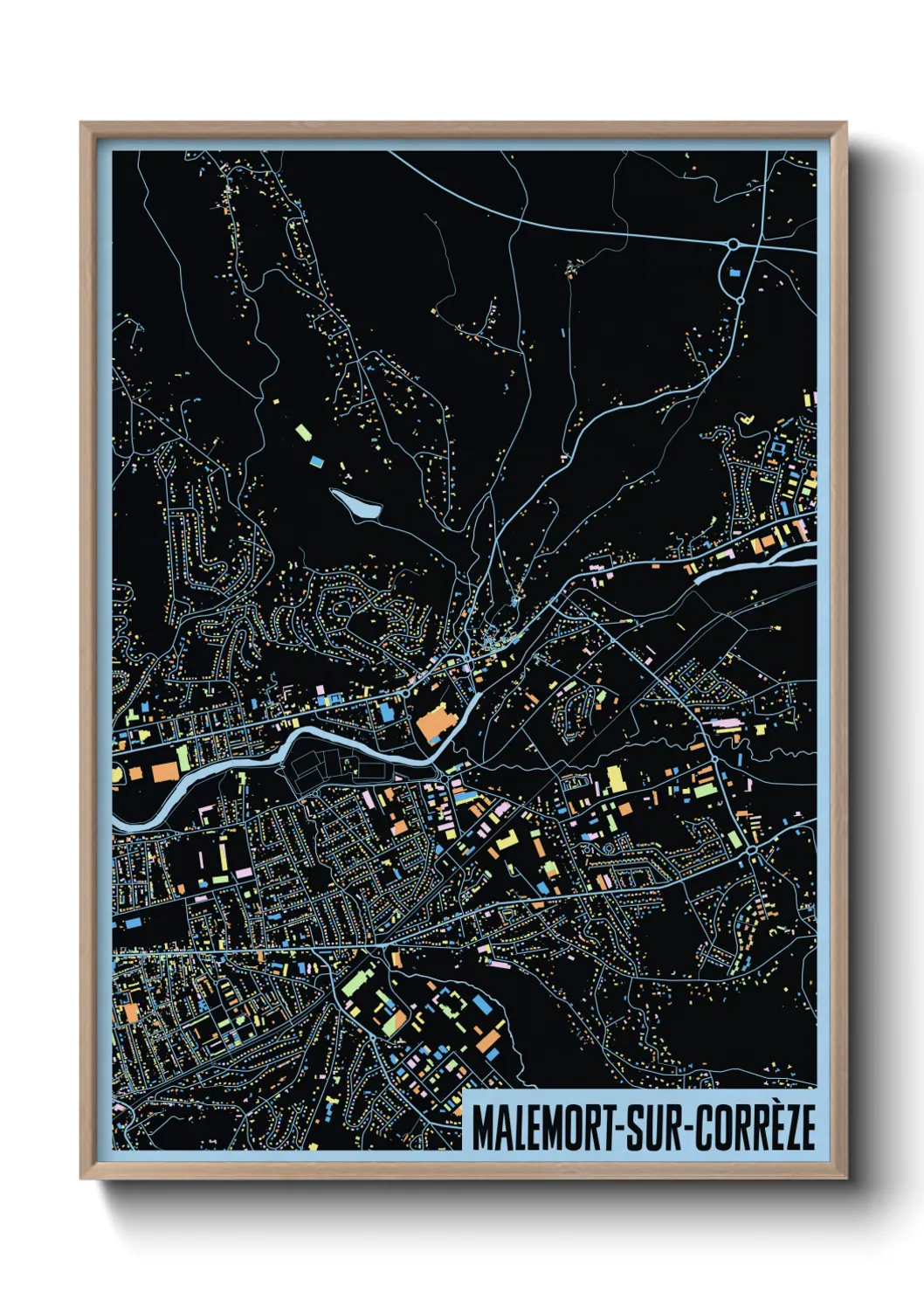 Une affiche de carte sur Malemort-sur-Corrèze