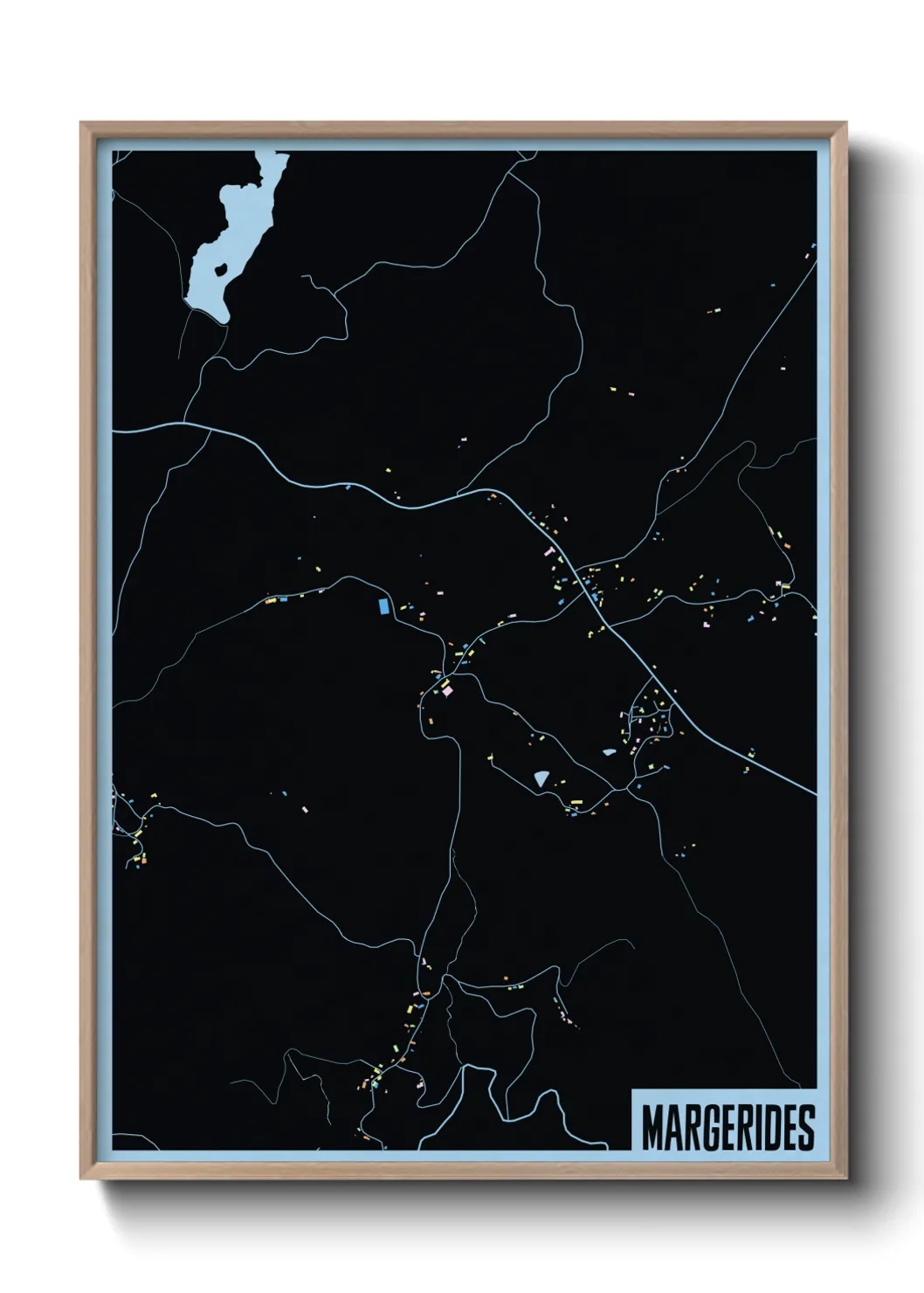 Une affiche de carte sur Margerides