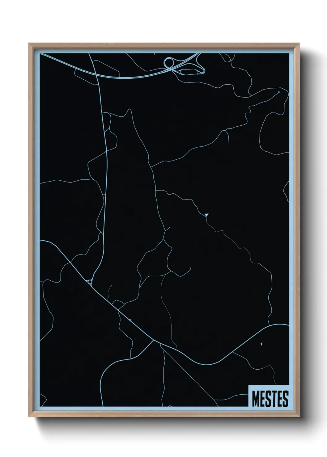 Une affiche de carte sur Mestes