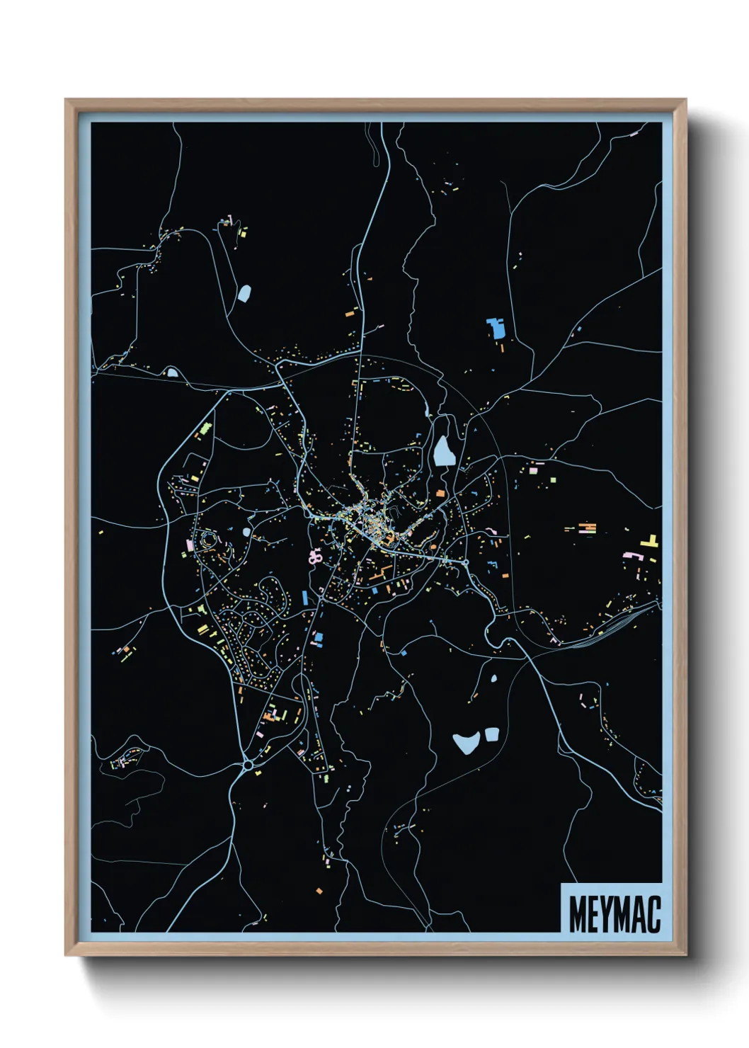 Une affiche de carte sur Meymac