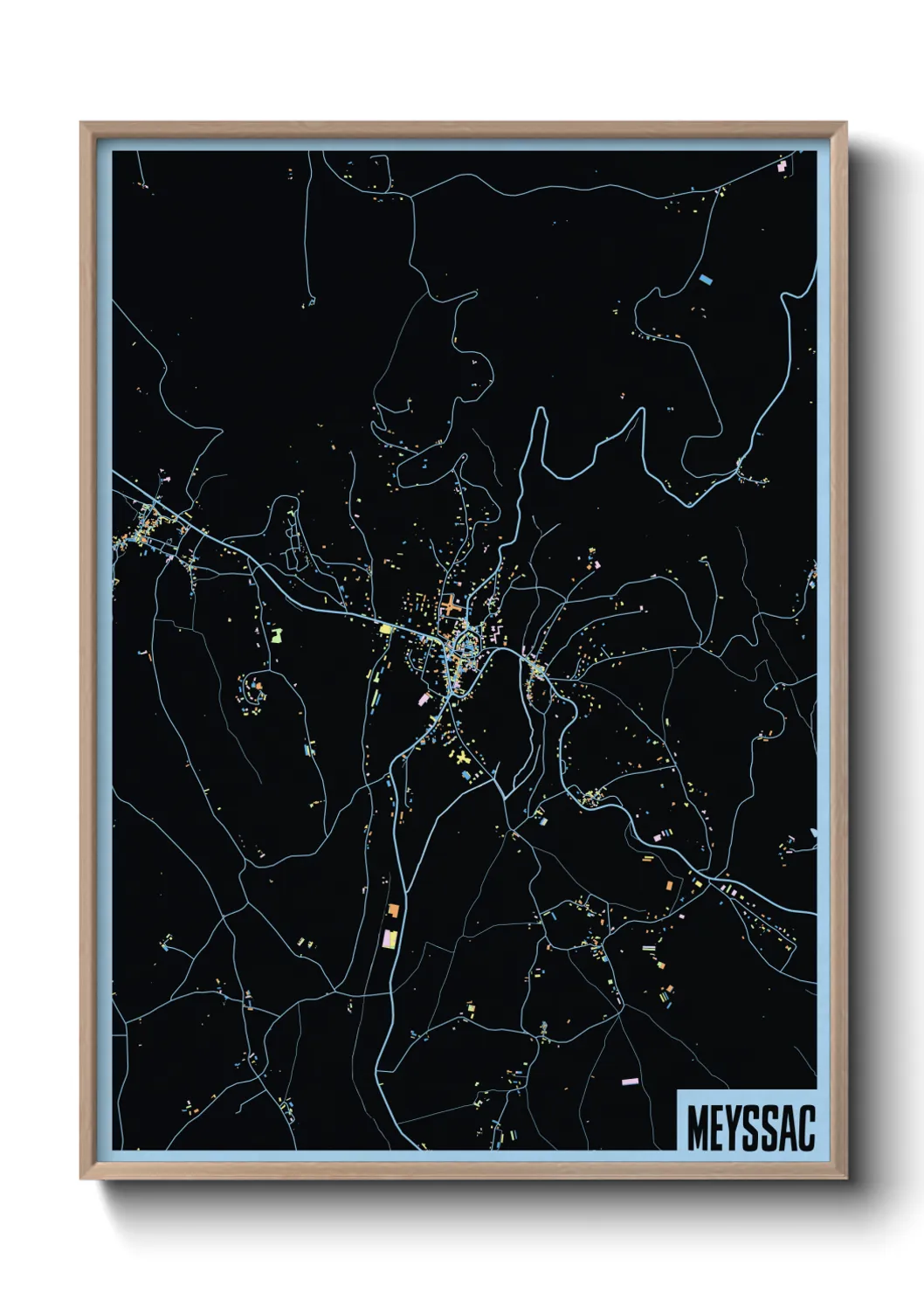 Une affiche de carte sur Meyssac