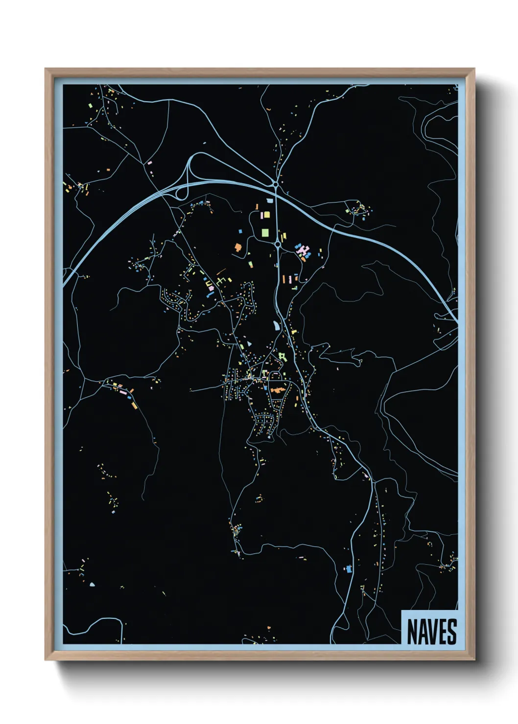 Une affiche de carte sur Naves