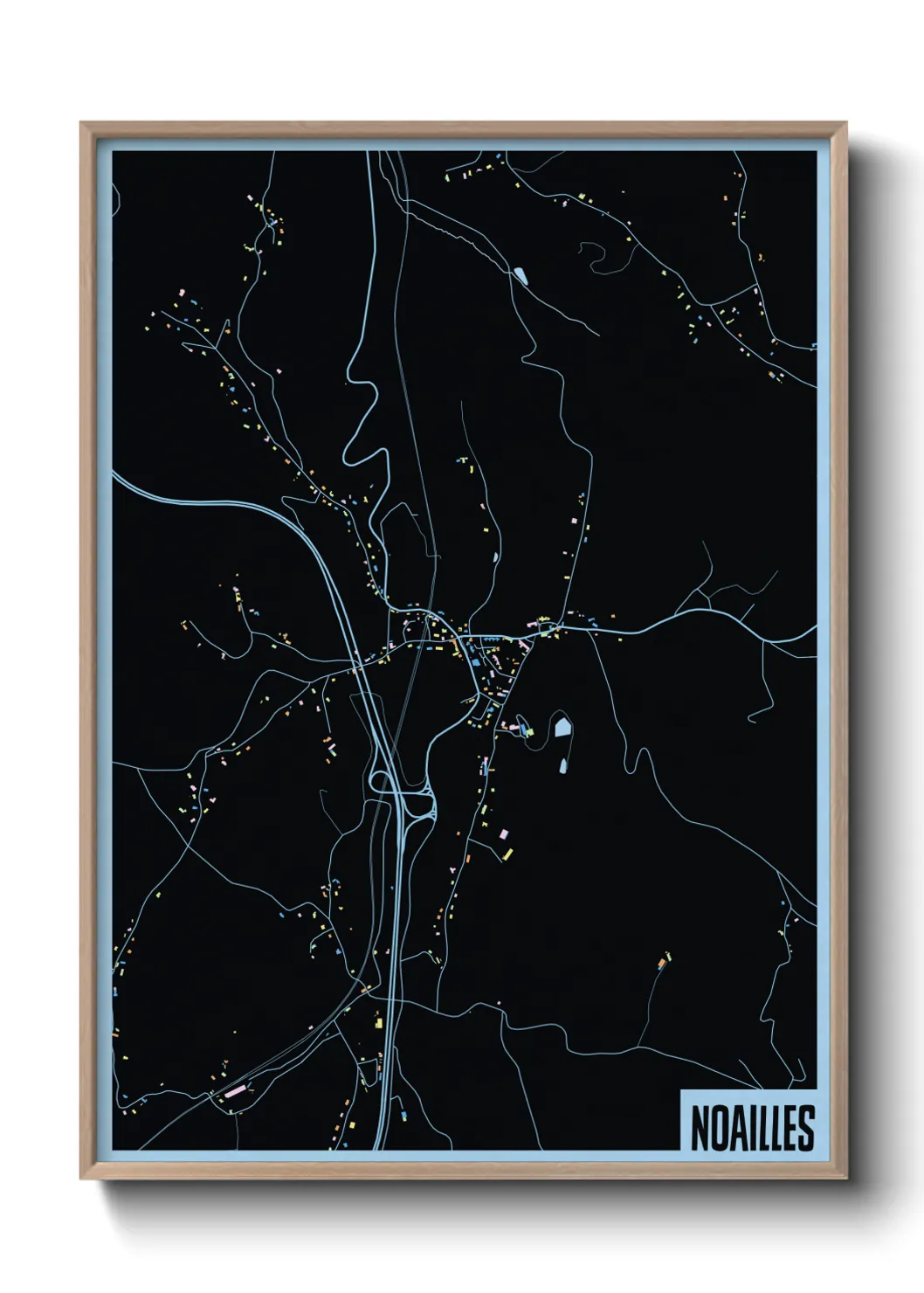 Une affiche de carte sur Noailles