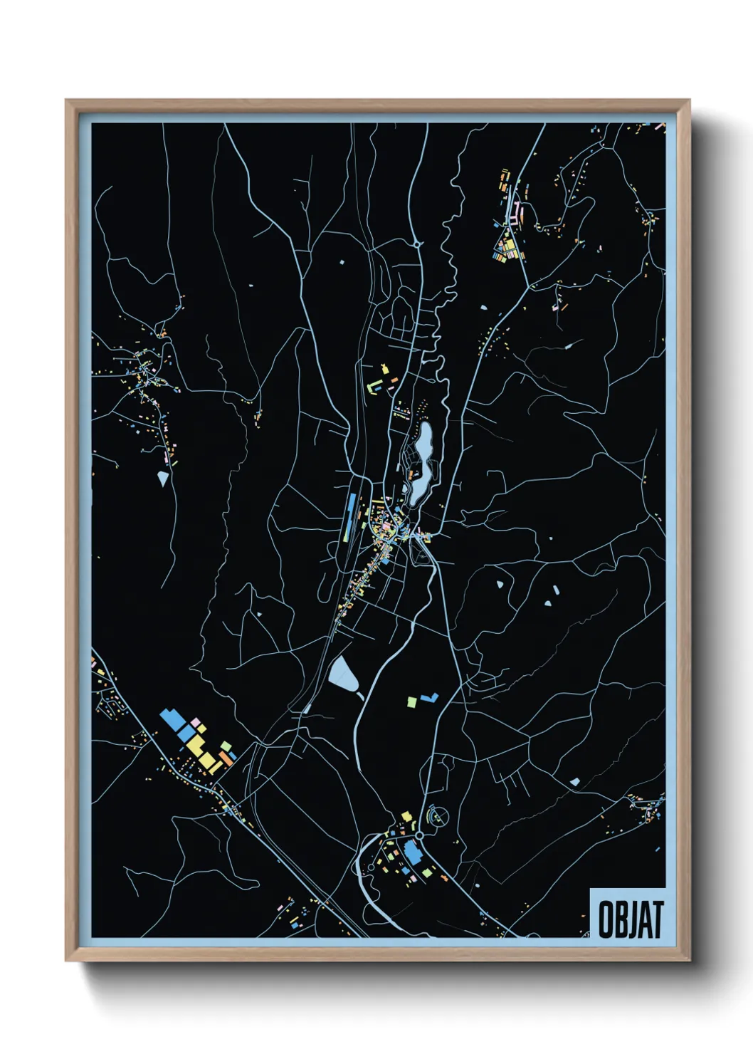 Une affiche de carte sur Objat