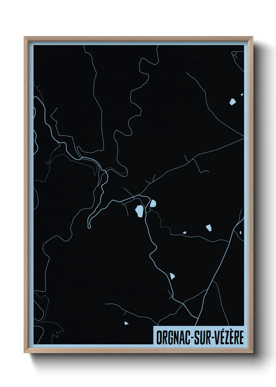 Une affiche de carte sur Orgnac-sur-Vézère