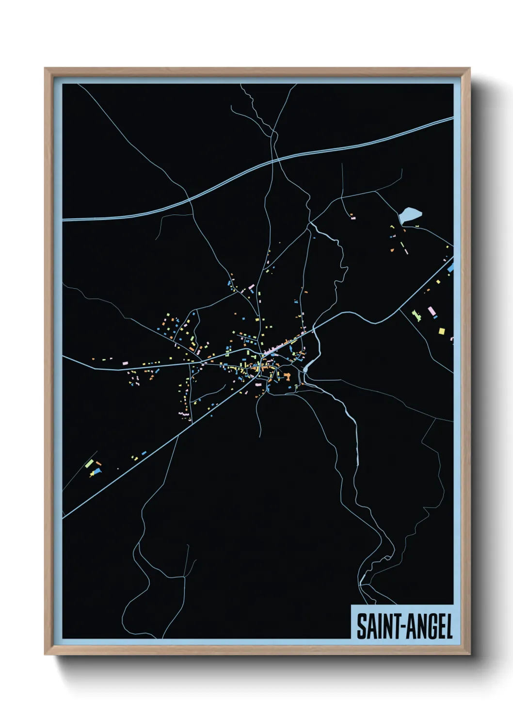 Une affiche de carte sur Saint-Angel