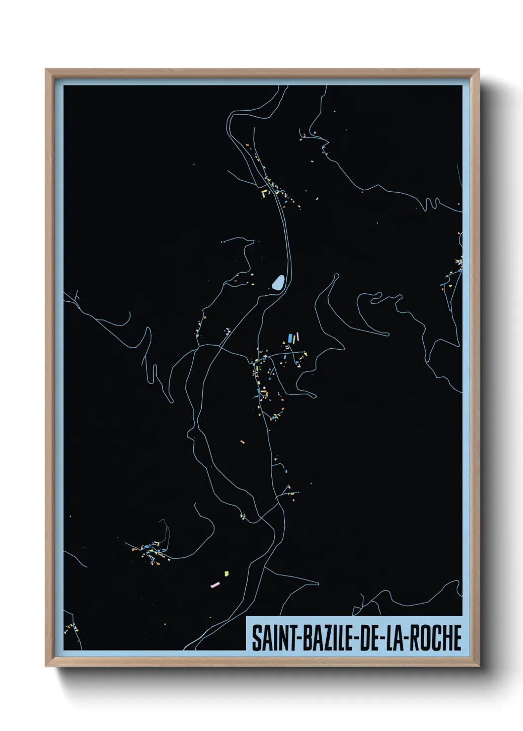 Une affiche de carte sur Saint-Bazile-de-la-Roche
