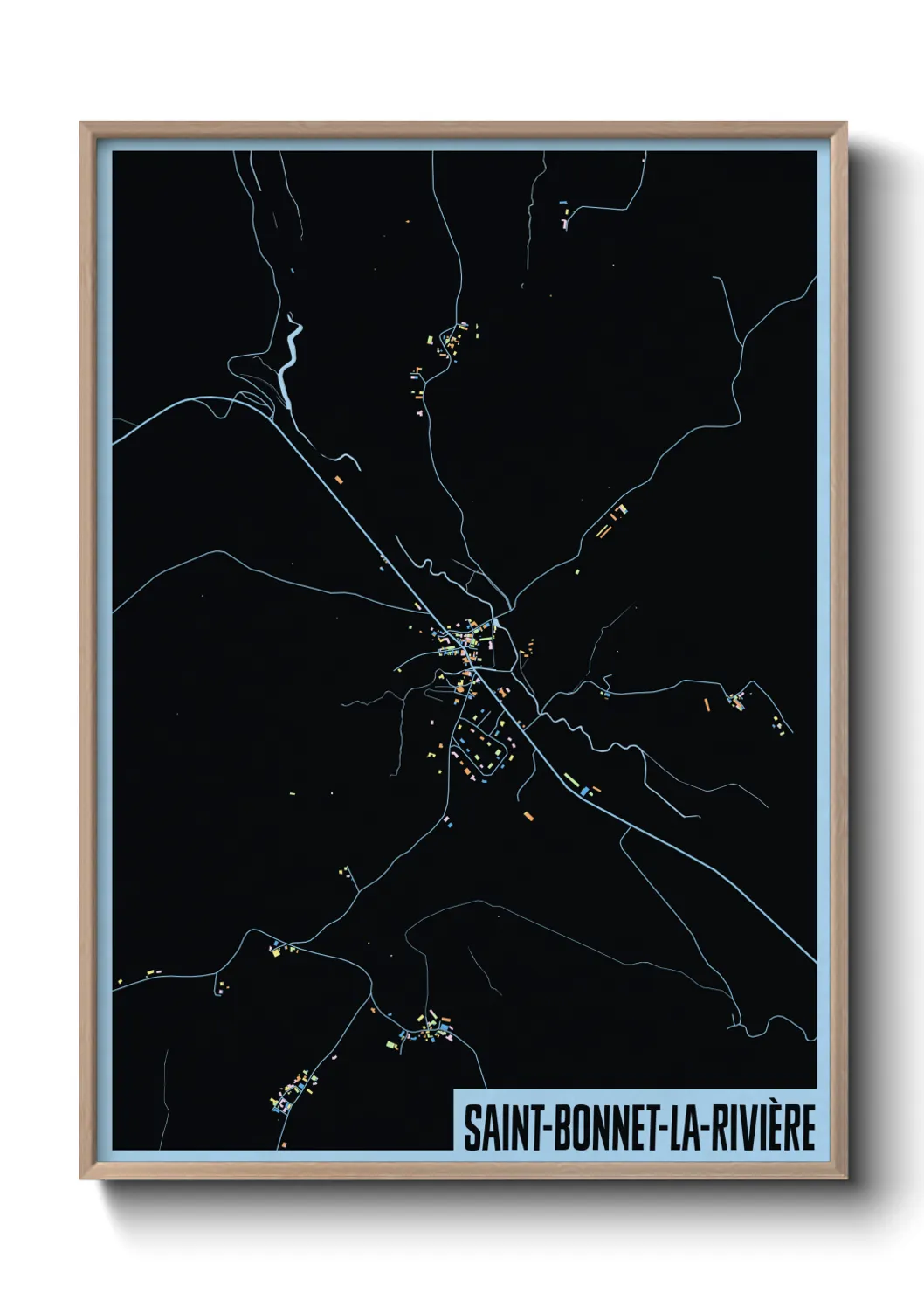 Un poster carteSaint-Bonnet-la-Rivière