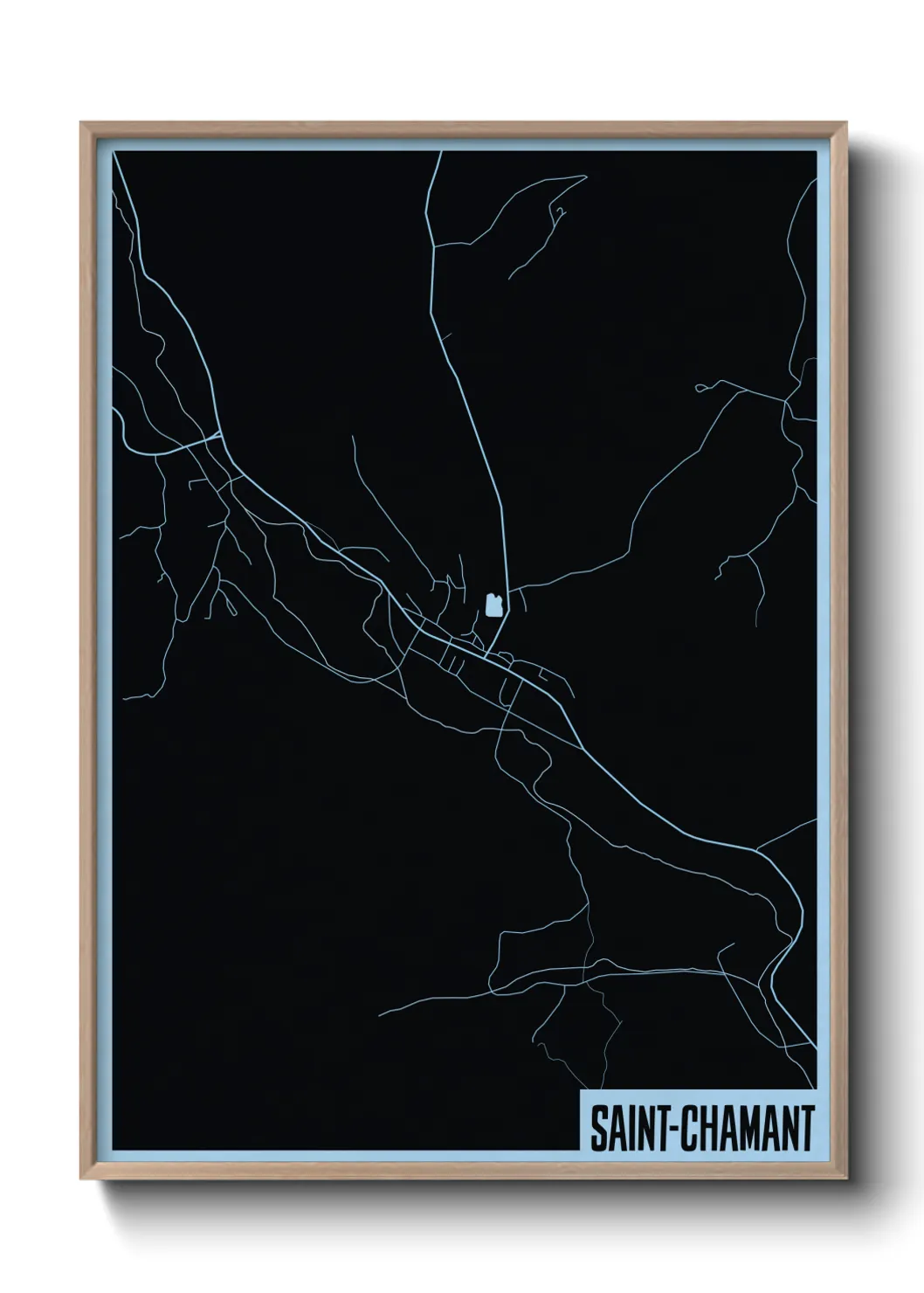 Une affiche de carte sur Saint-Chamant