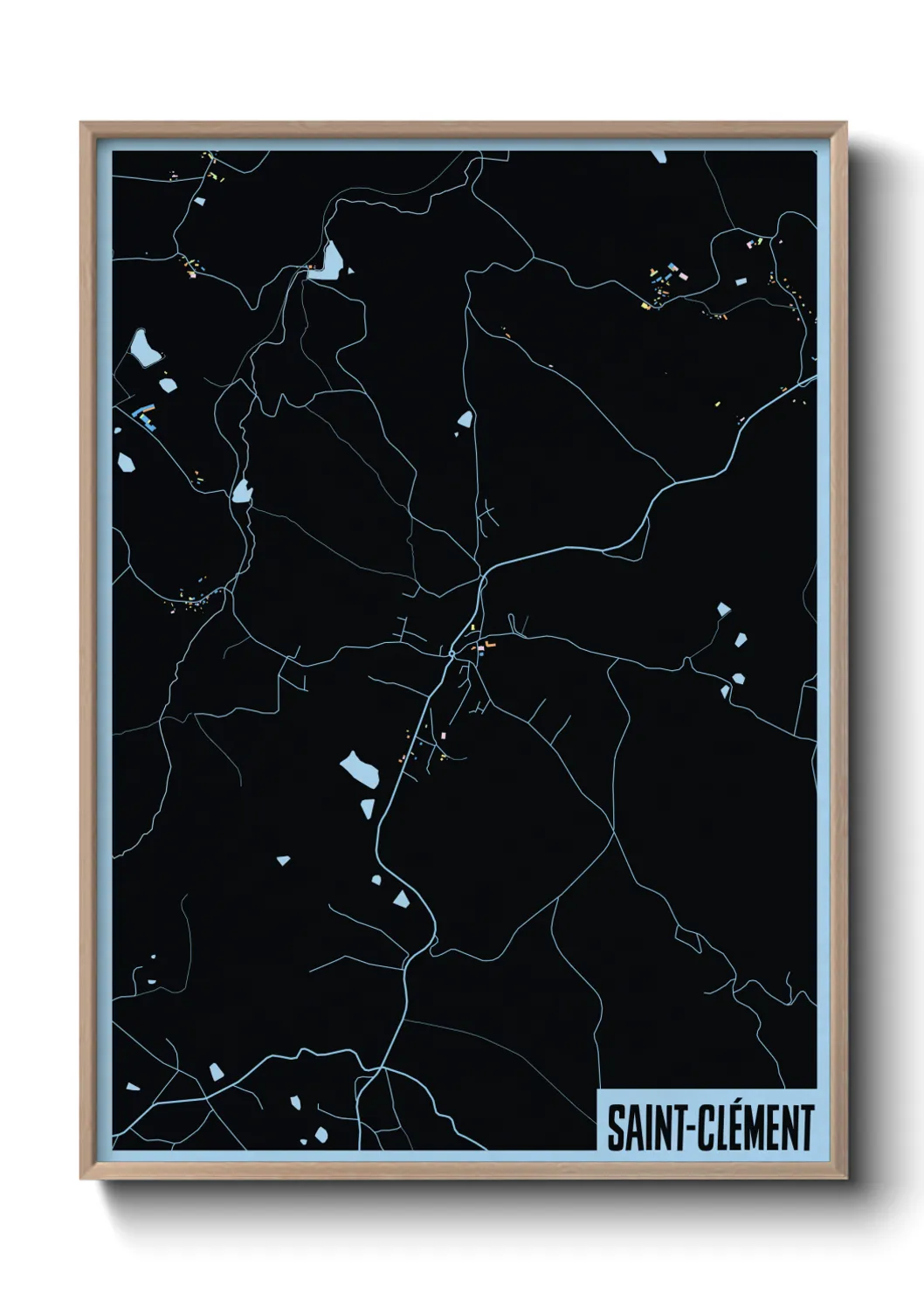 Une affiche de carte sur Saint-Clément