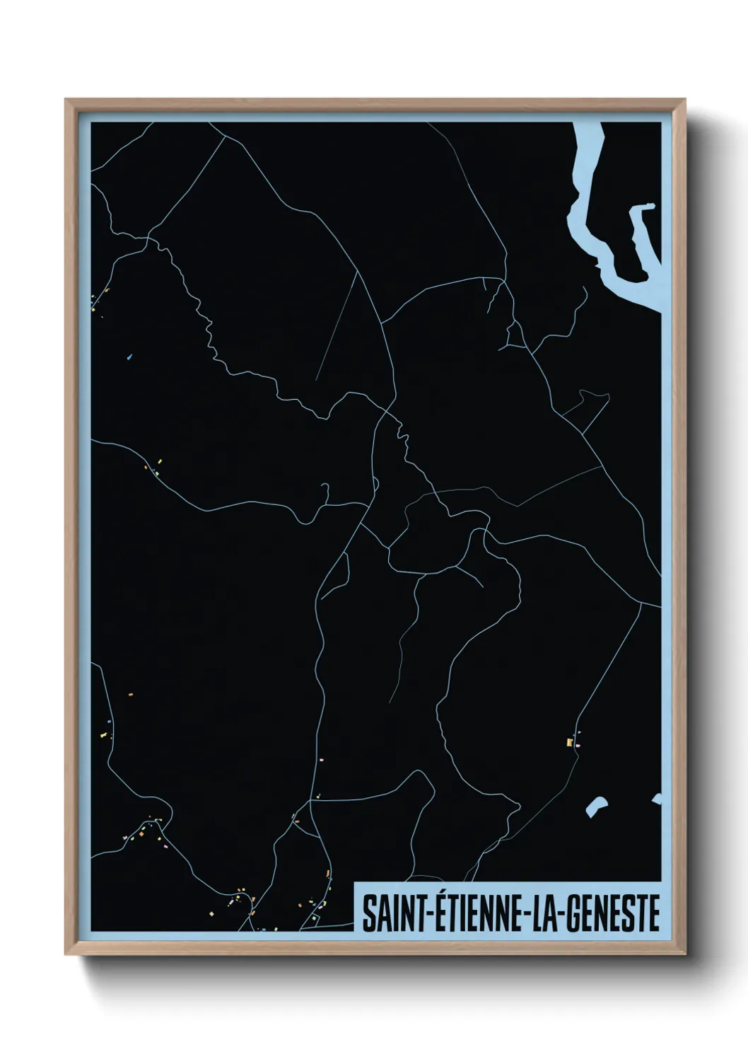 Une affiche de carte sur Saint-Étienne-la-Geneste