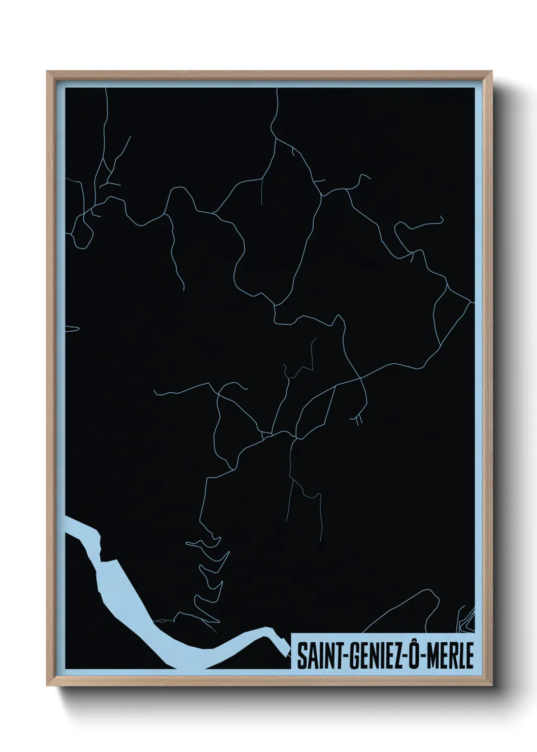 Une affiche de carte sur Saint-Geniez-ô-Merle