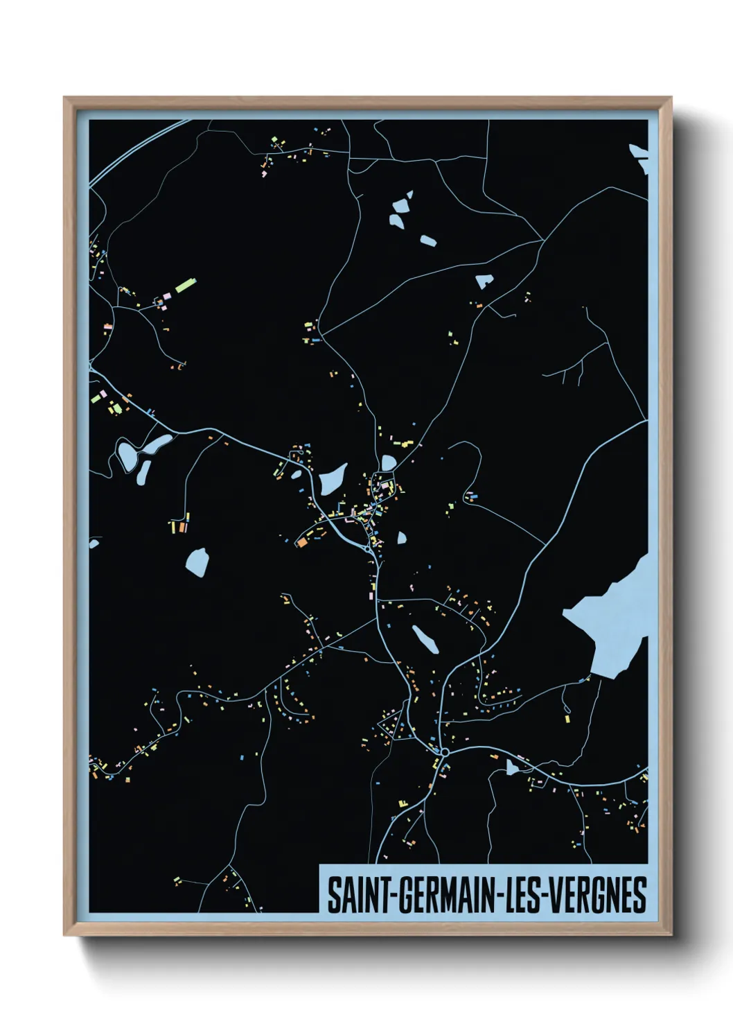 Une affiche de carte sur Saint-Germain-les-Vergnes