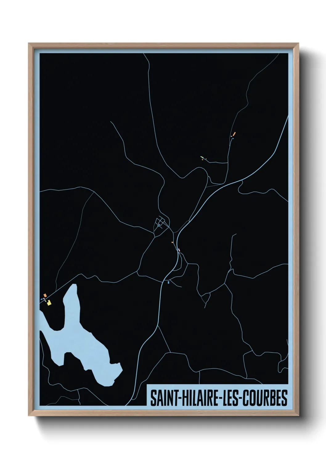 Une affiche de carte sur Saint-Hilaire-les-Courbes