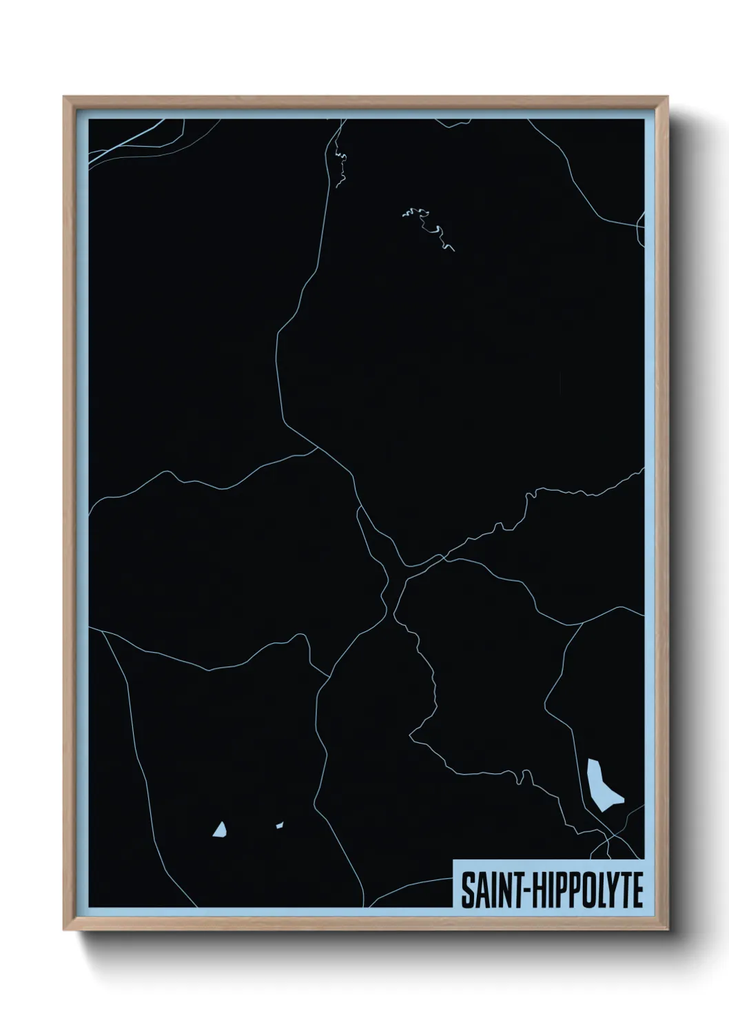 Une affiche de carte sur Saint-Hippolyte