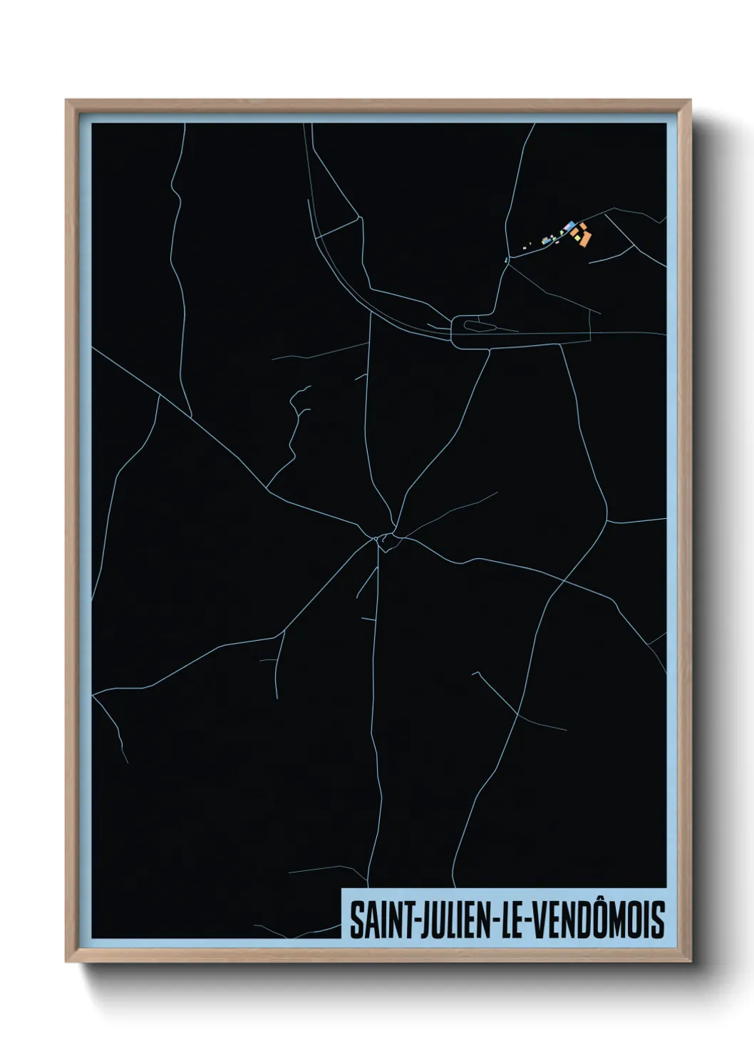 Une affiche de carte sur Saint-Julien-le-Vendômois