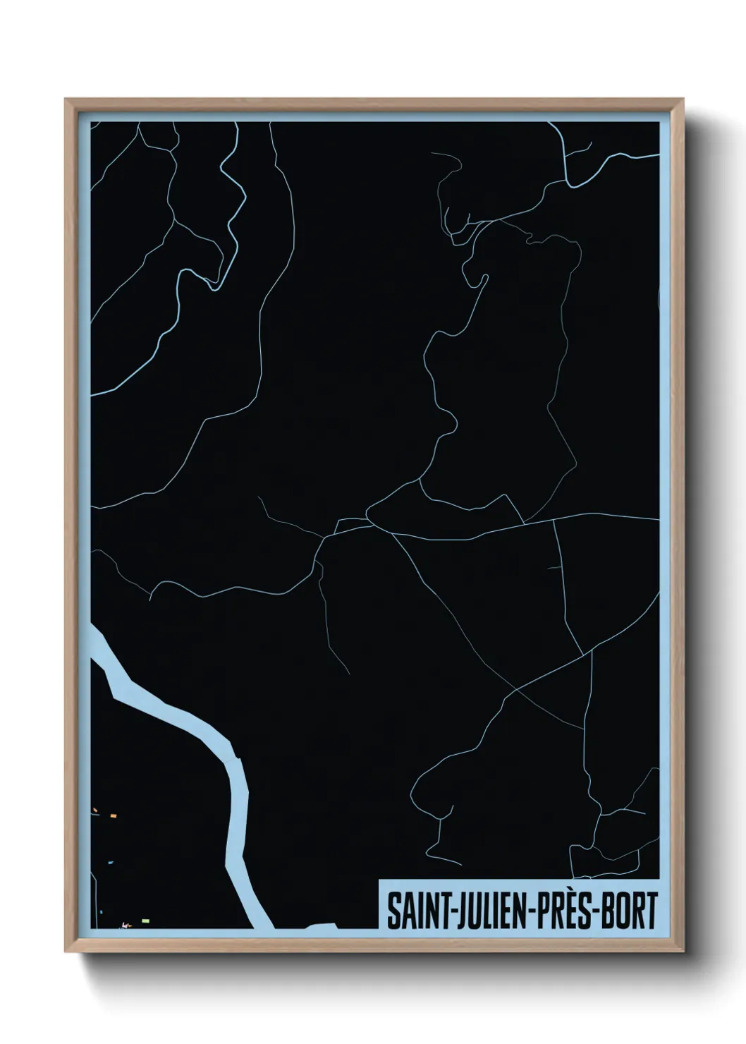 Une affiche de carte sur Saint-Julien-près-Bort