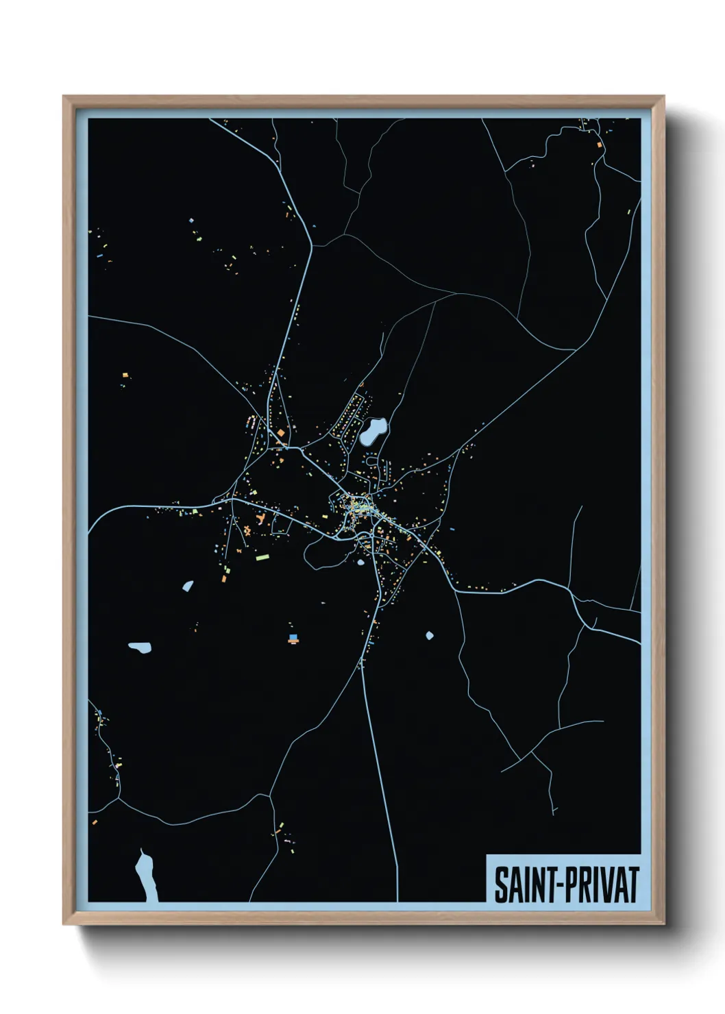 Une affiche de carte sur Saint-Privat