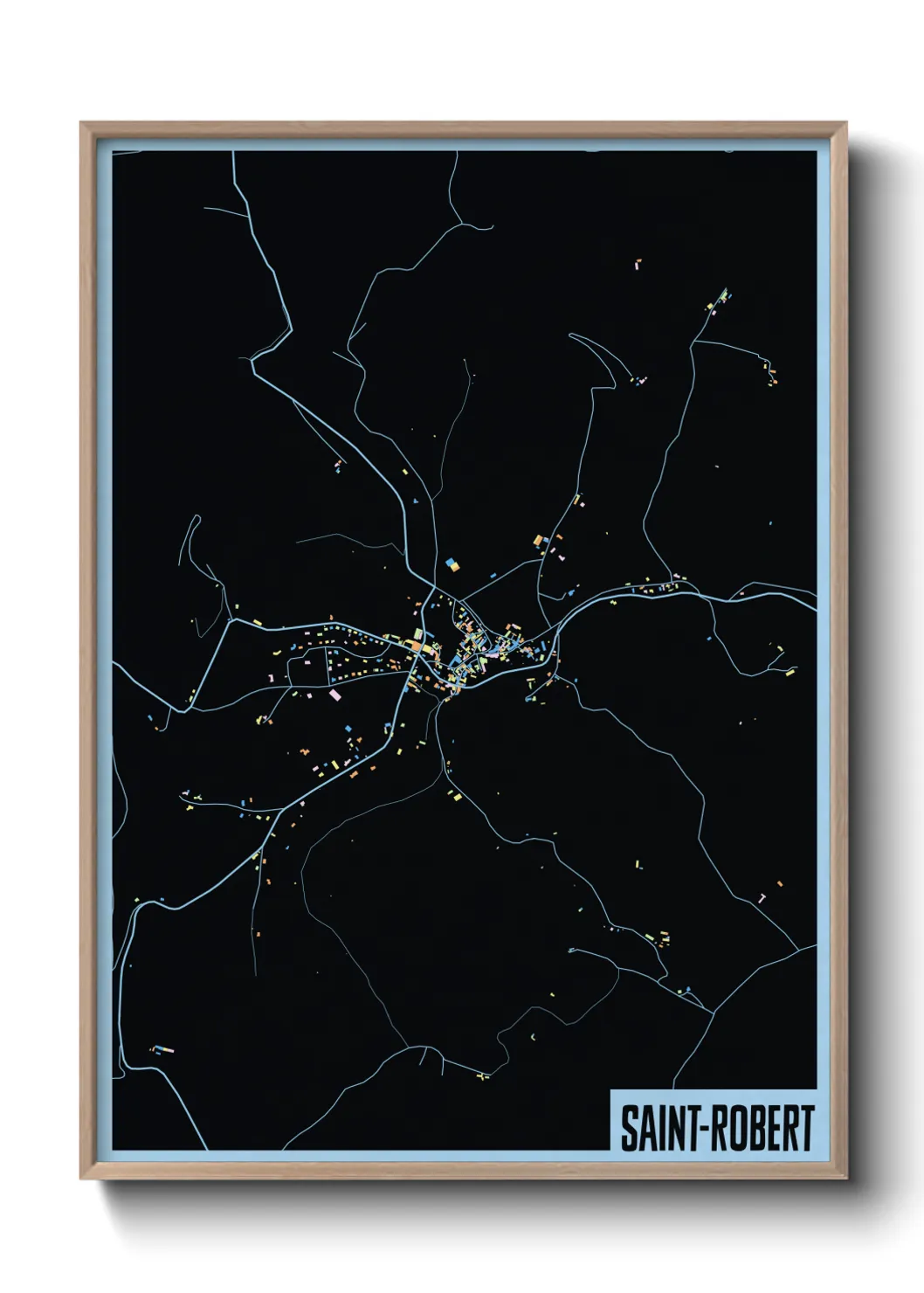 Une affiche de carte sur Saint-Robert