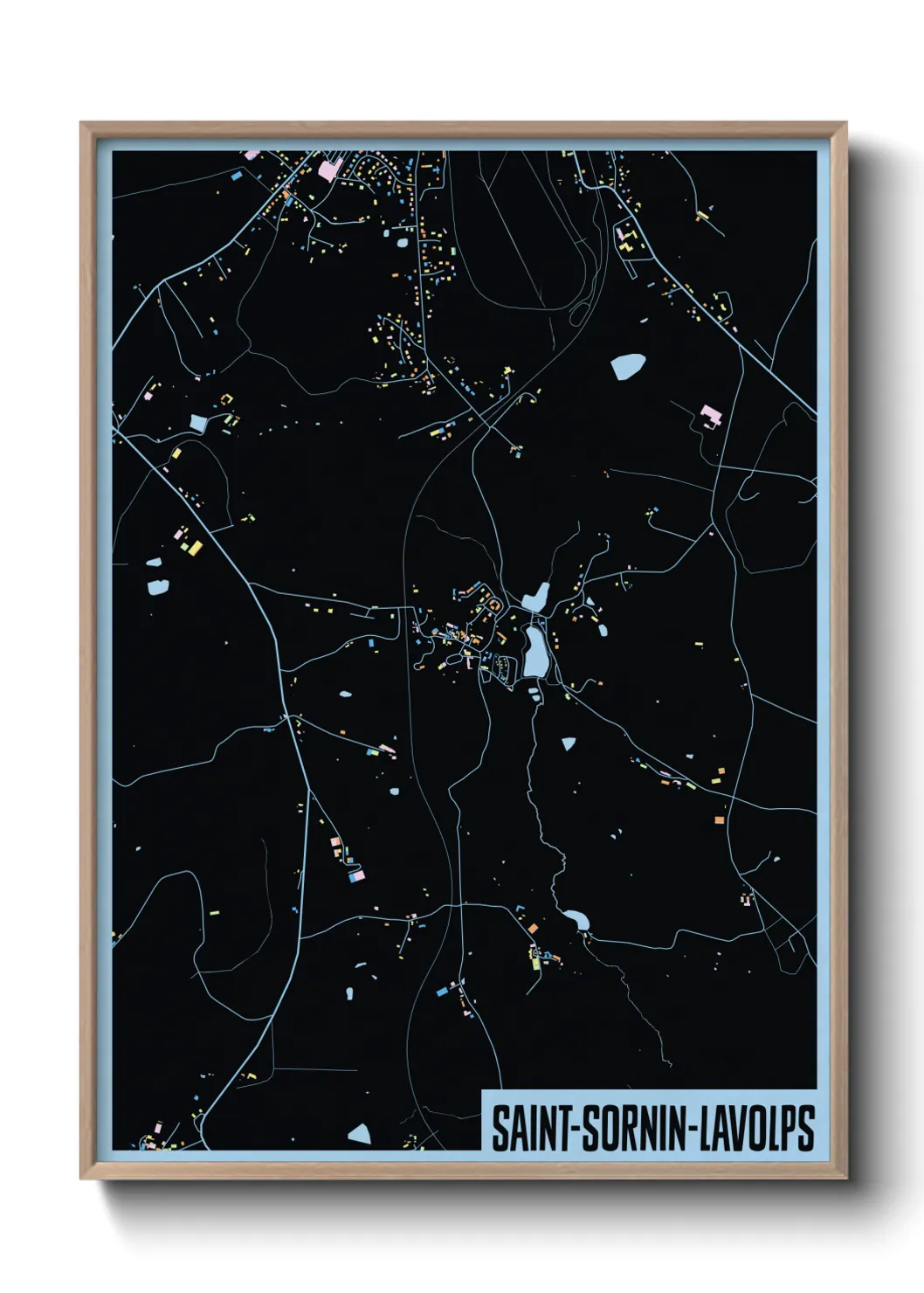 Une affiche de carte sur Saint-Sornin-Lavolps