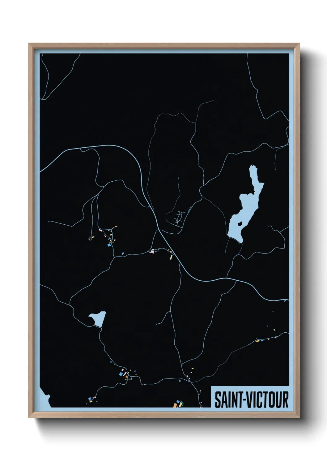 Une affiche de carte sur Saint-Victour