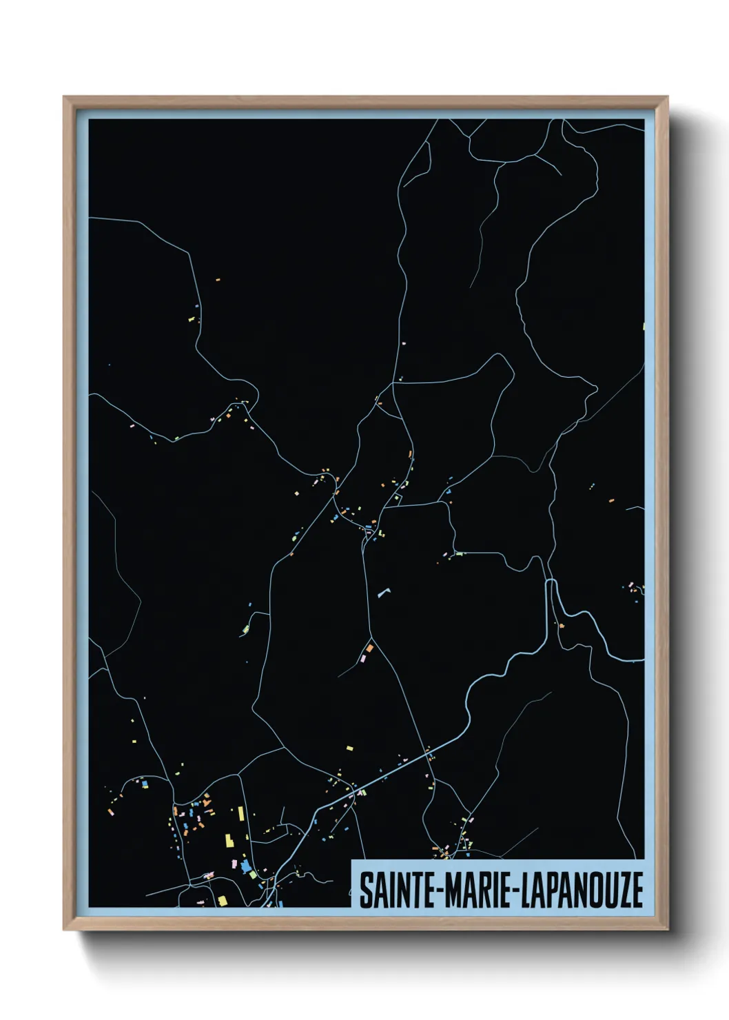 Une affiche de carte sur Sainte-Marie-Lapanouze