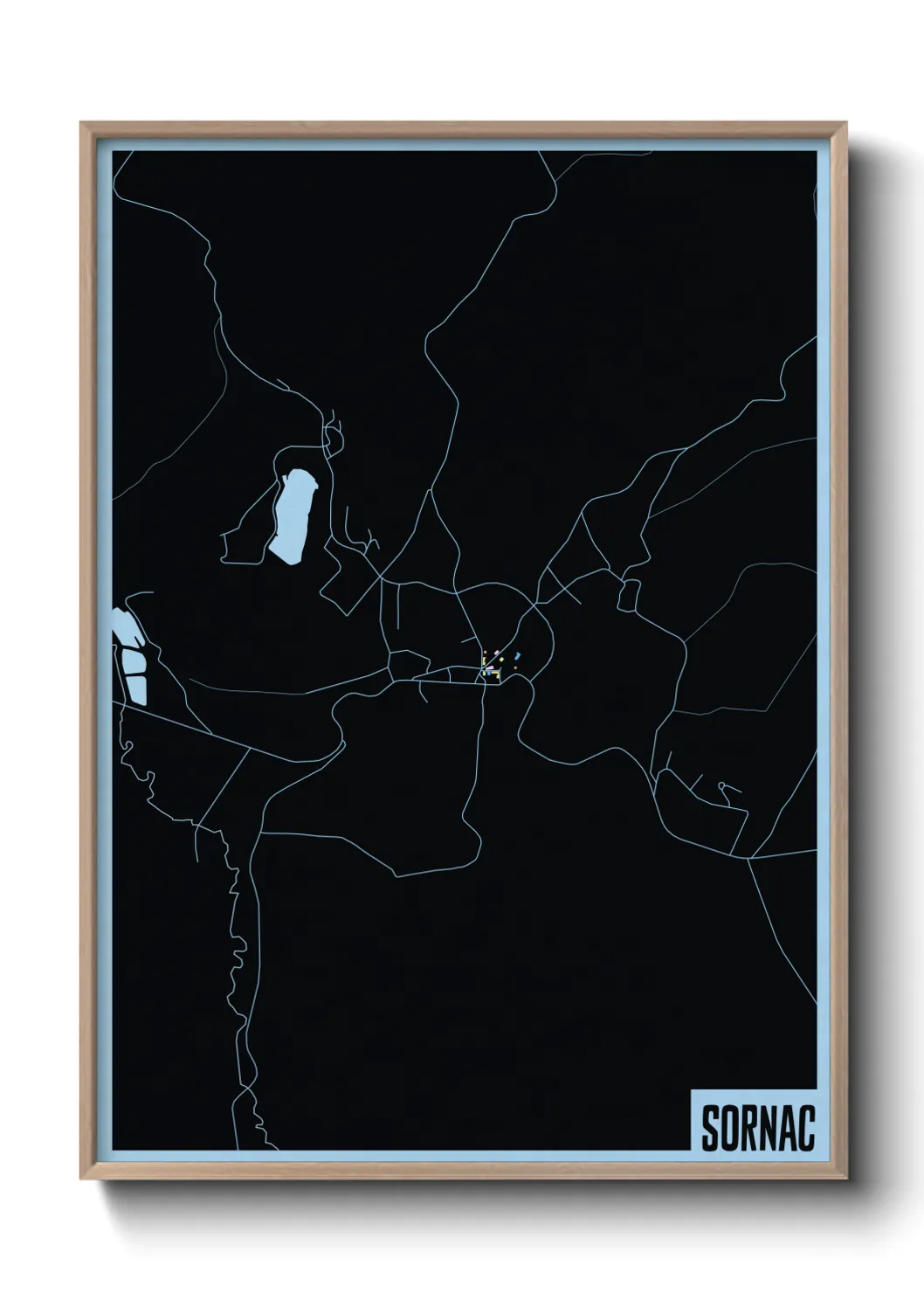 Une affiche de carte sur Sornac