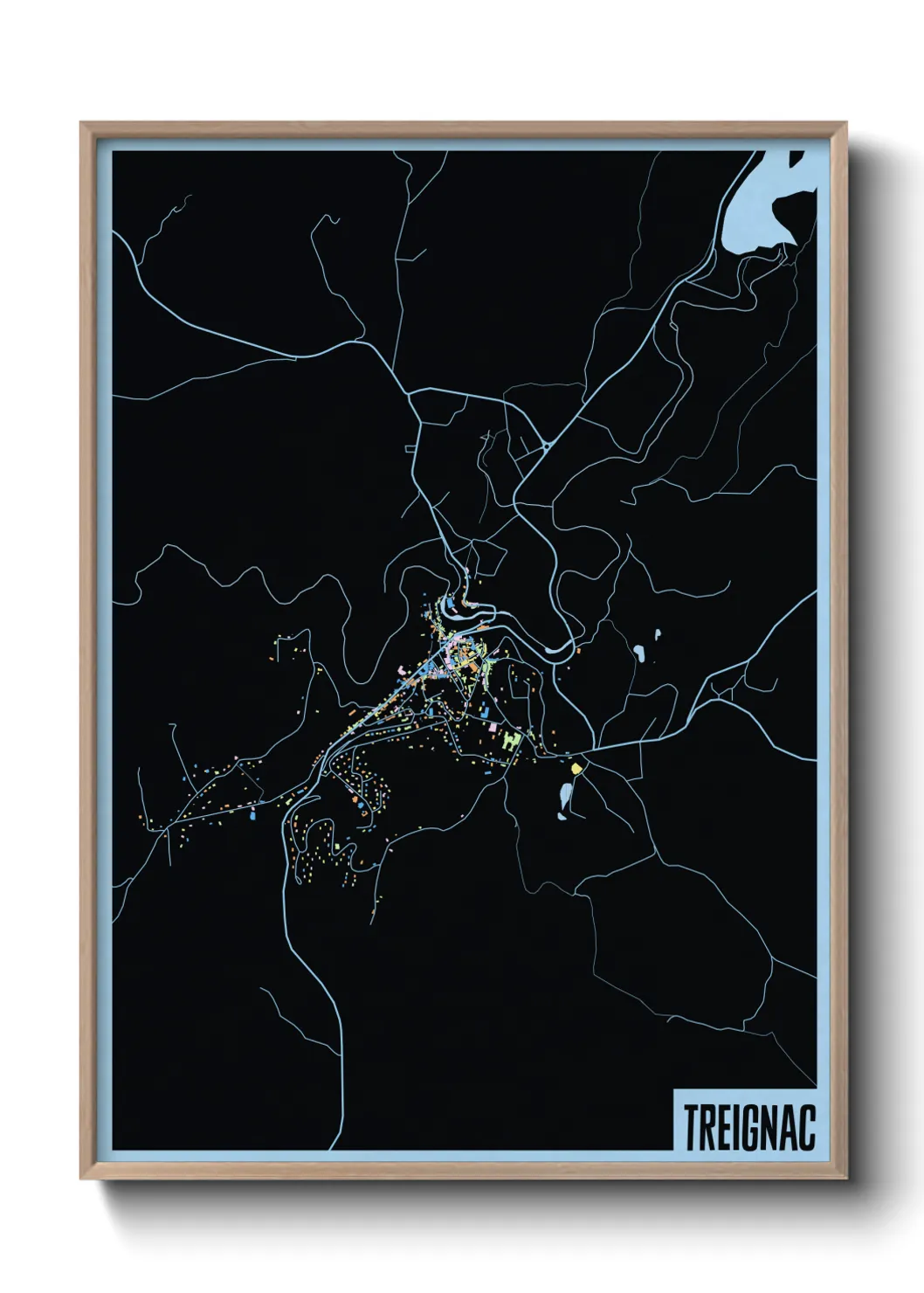 Une affiche de carte sur Treignac