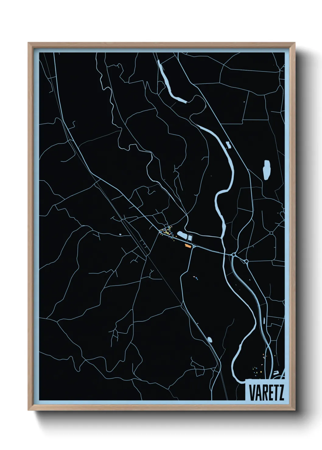 Une affiche de carte sur Varetz