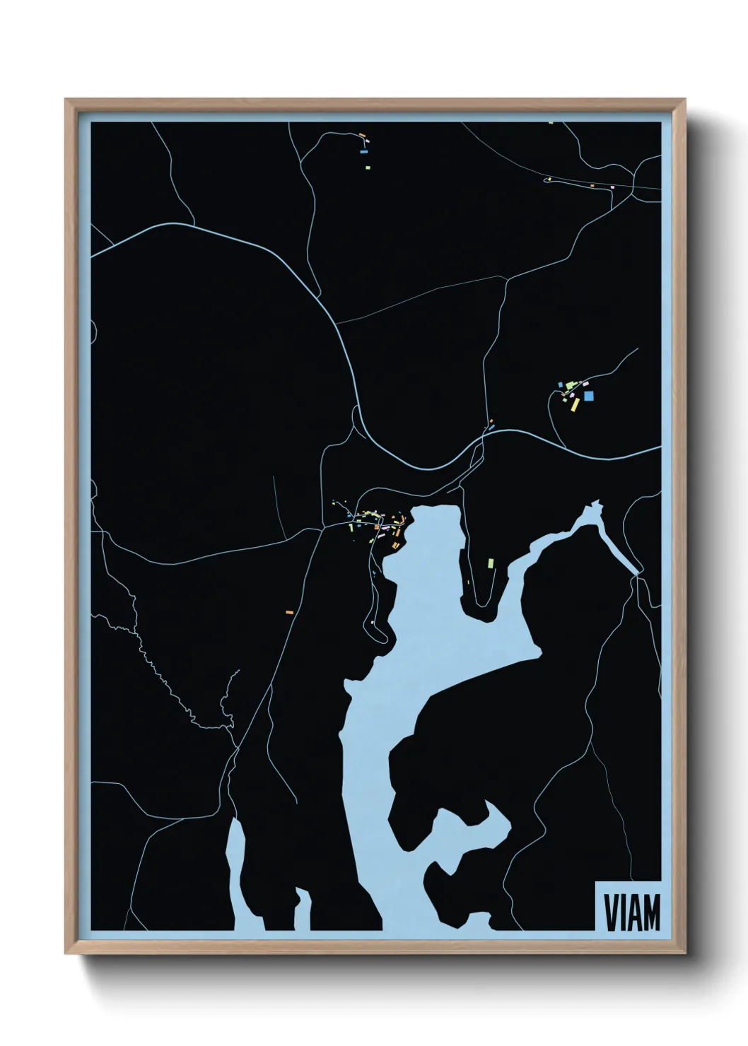 Une affiche de carte sur Viam